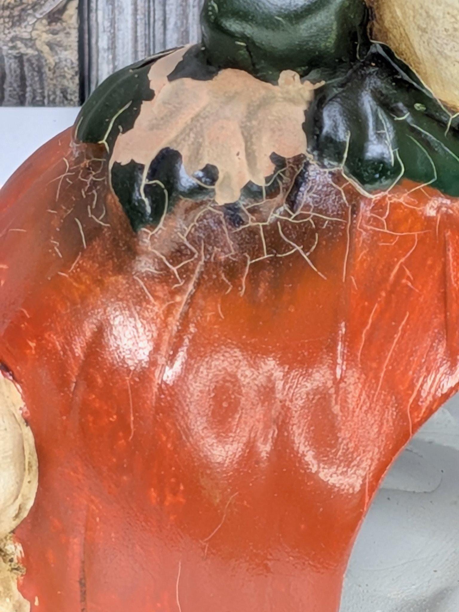 Vintage Hand Painted Ceramic Pumpkin Luminaries Set of 3 Halloween Witch Ghost Skull Tealight Holders view 4