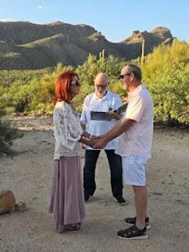 Edward officiating a desert ceremony