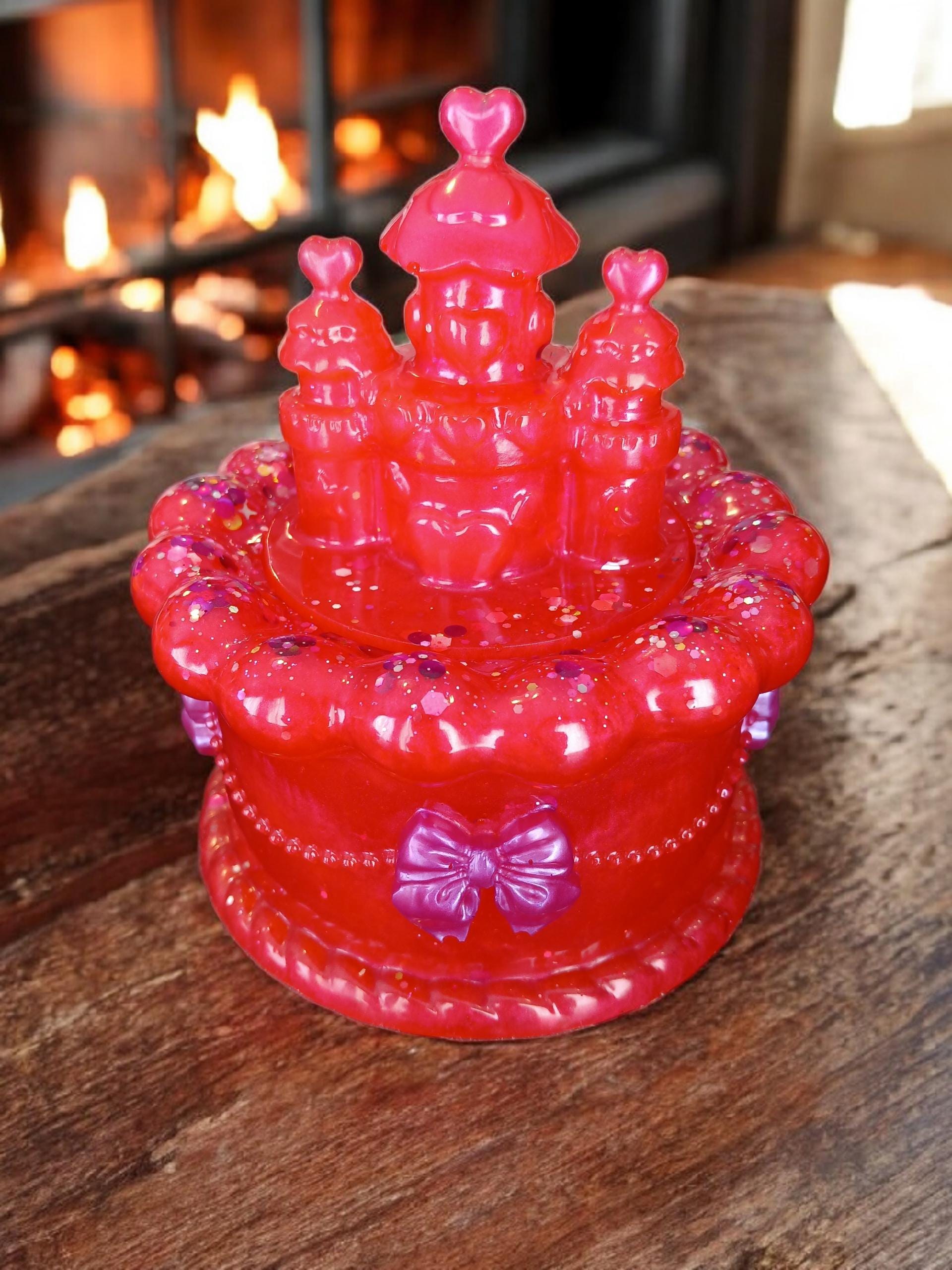 Handmade Resin Jewelry Jar with Lid – Decorative Storage Container