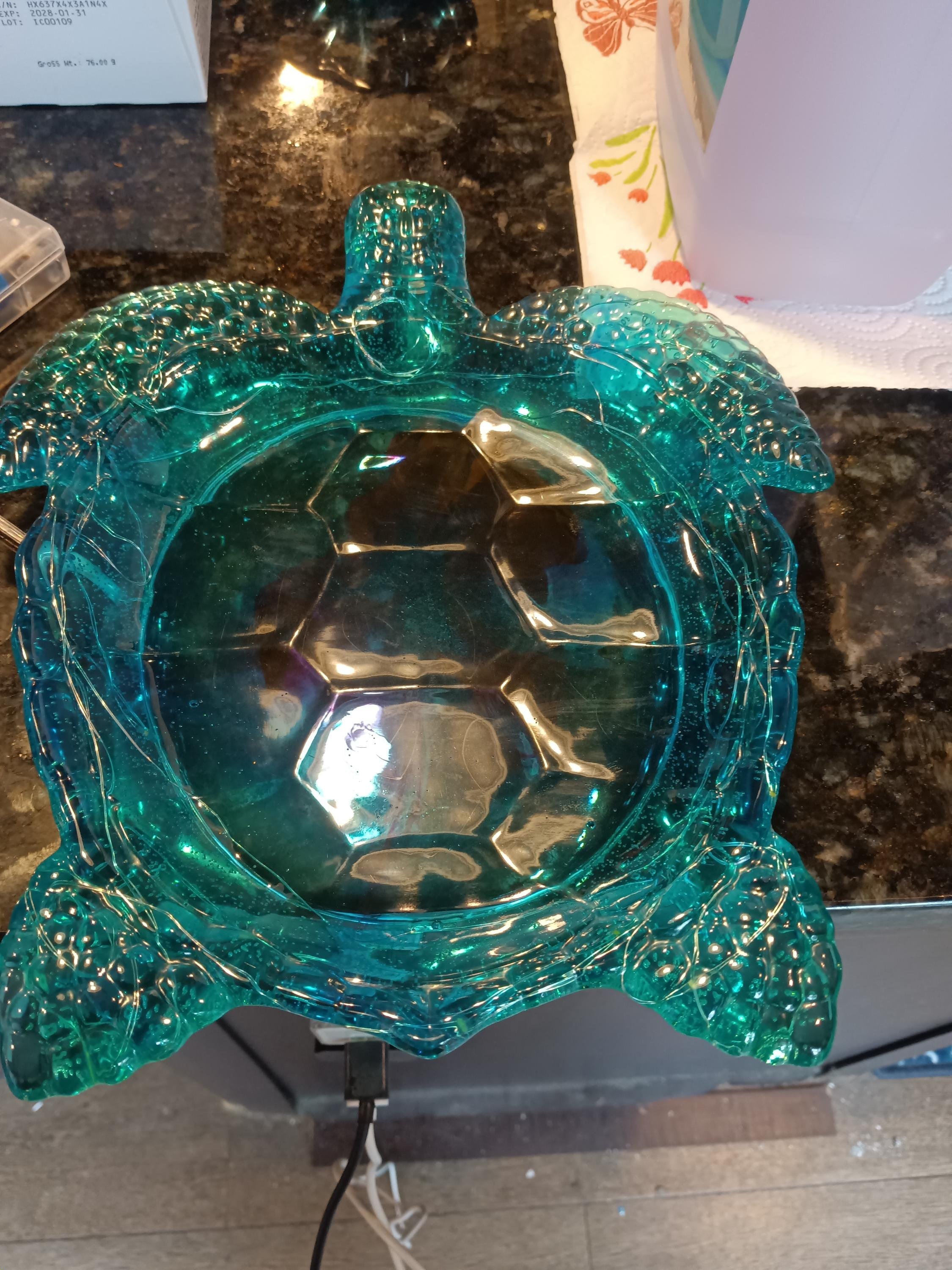 Handcrafted Large Resin Turtle – Beach House Accent., view 3