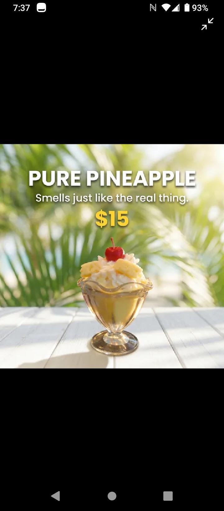 Pineapple scented sundae candle, view 2