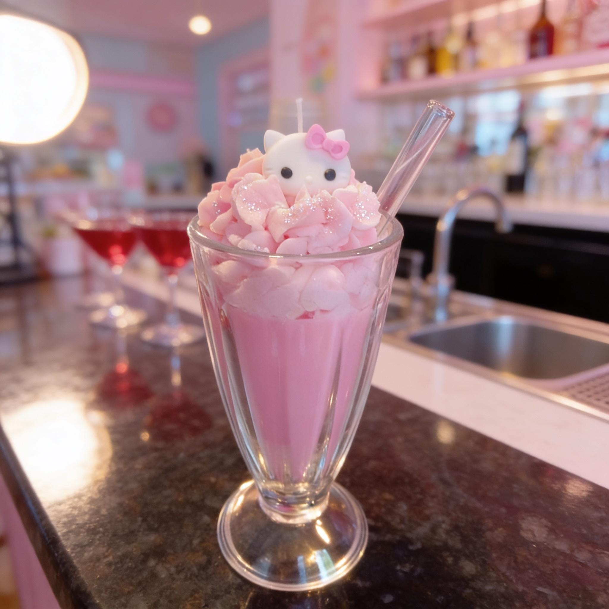 Kawaii Hello Kitty Ice Cream Sundae Candle