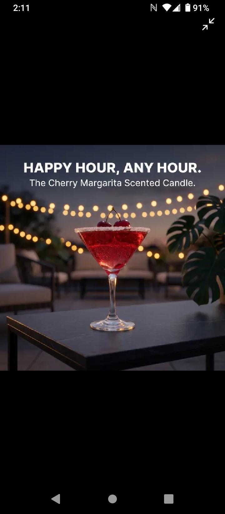 Cherry Margarita scented candle, view 3