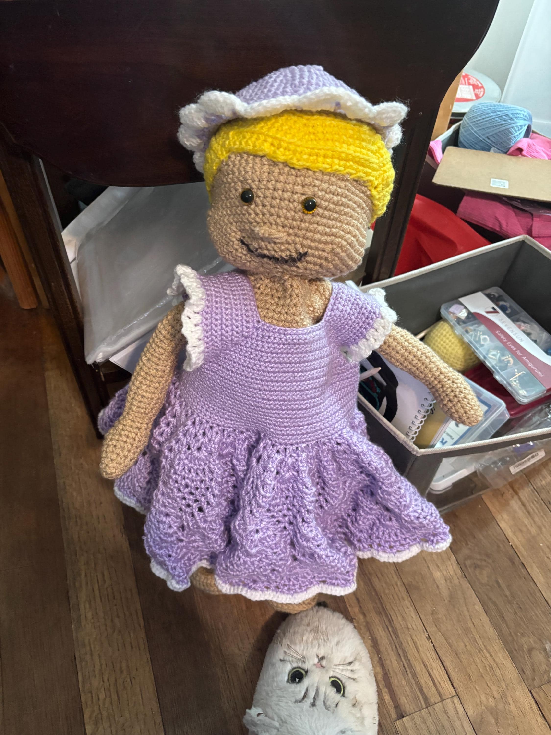 Loving baby doll handmade crochet piece