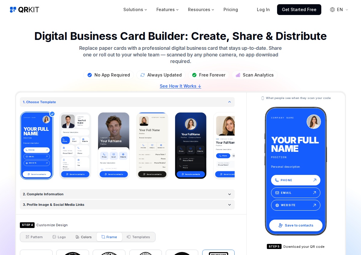 QRKIT webpage captured for this comparison