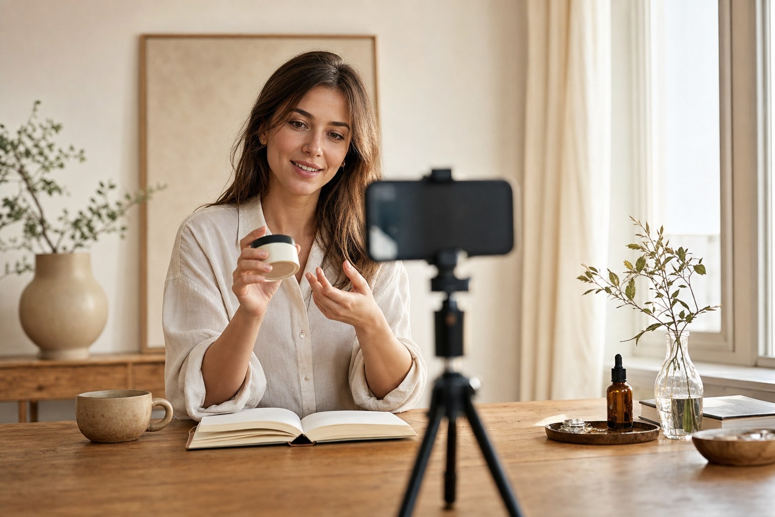 A calm workspace for amazon influencer training