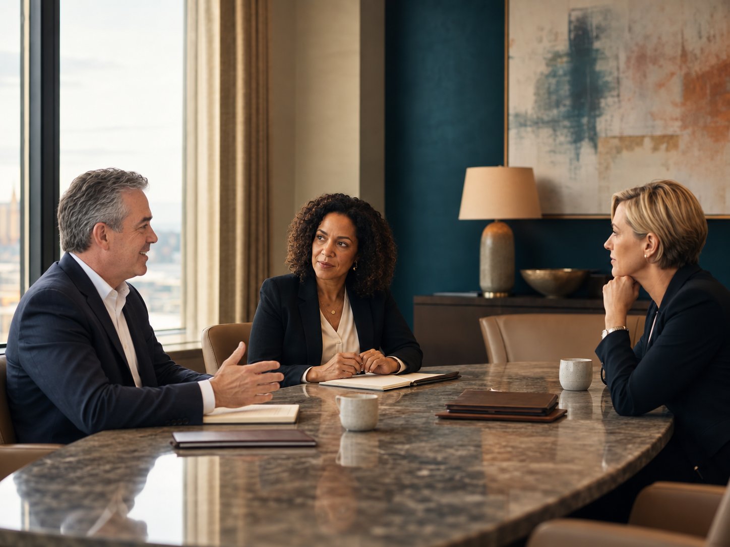 Patrick Browning in a focused leadership conversation
