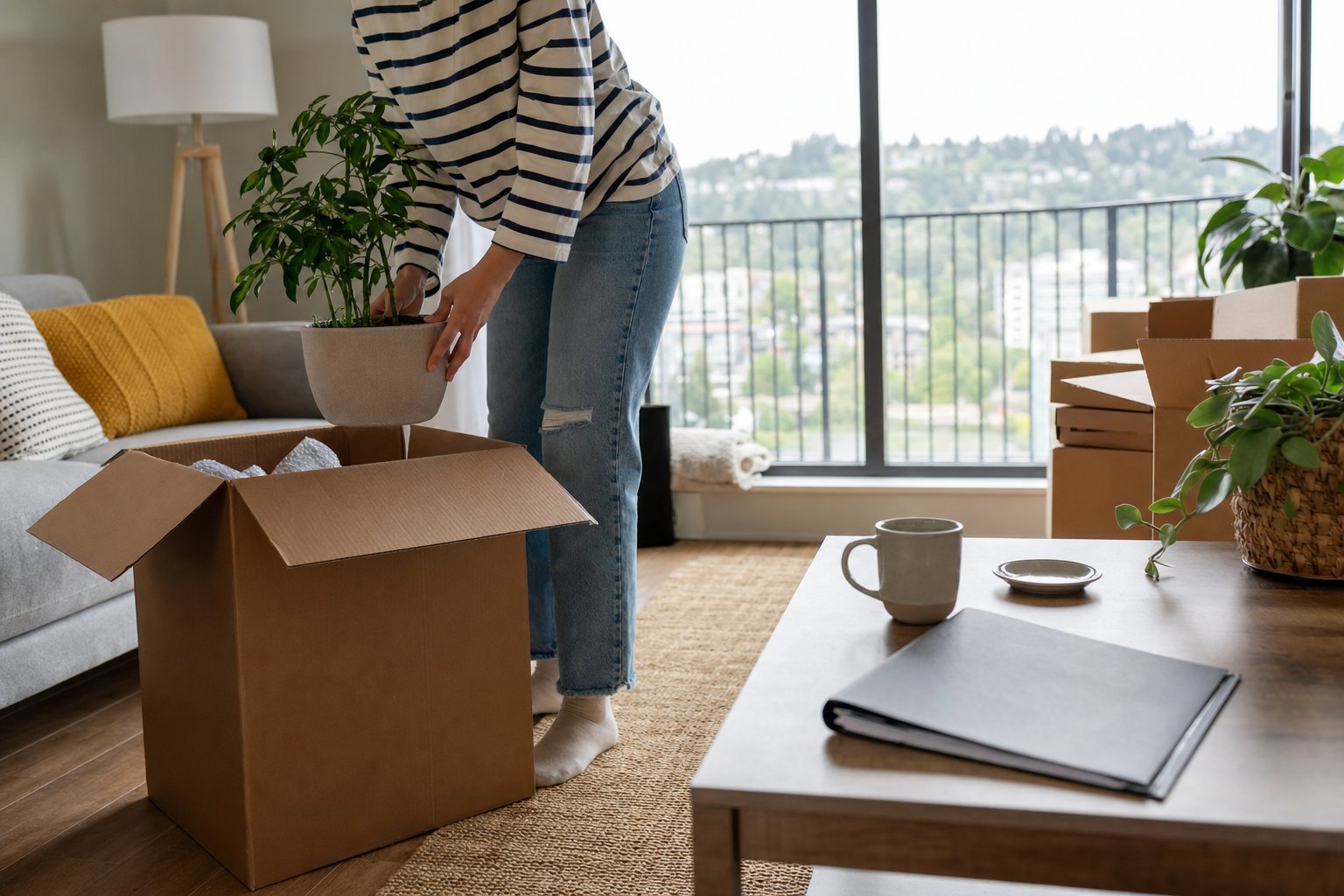 Renter settling into a new apartment