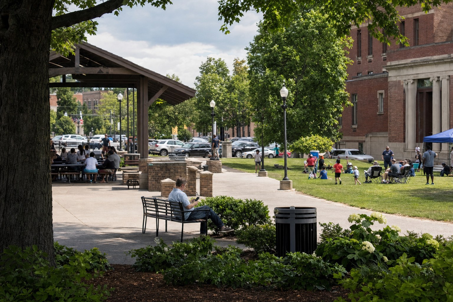 A municipal park and community gathering space