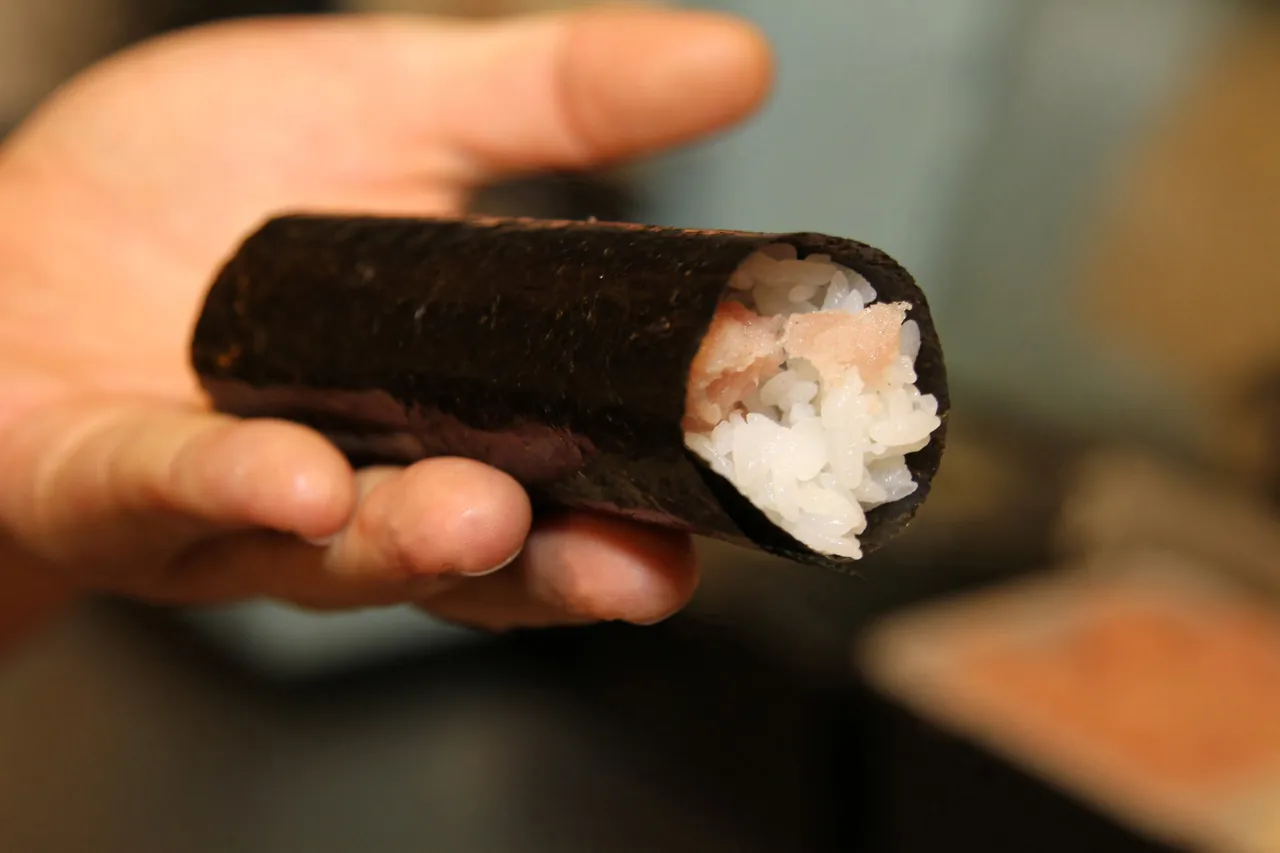 Fresh hand roll folded to order