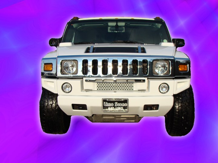 White Hummer limousine at Limo Scene