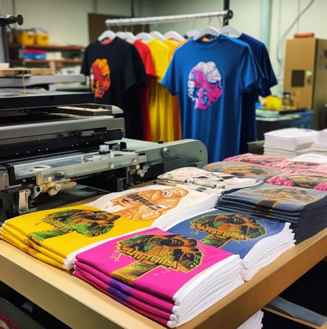 Colorful apparel in production