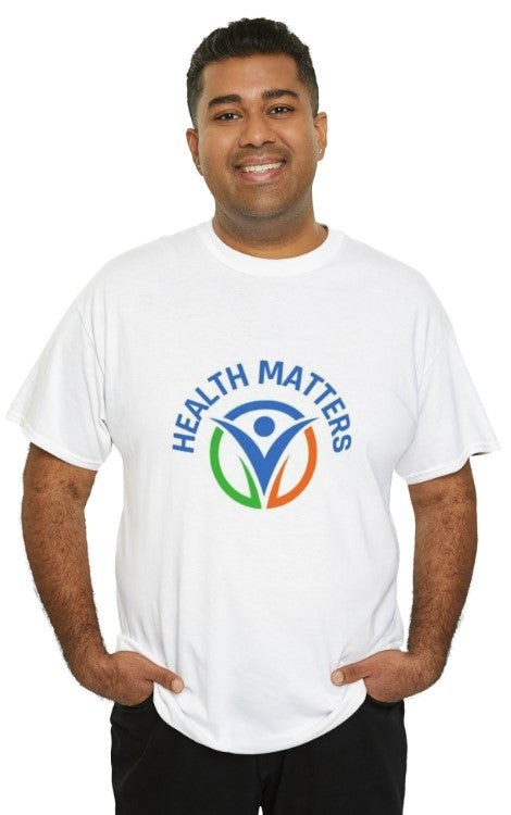 Person wearing a Health Matters shirt