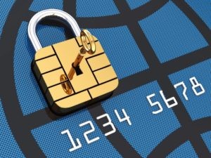 Padlock securing a payment card