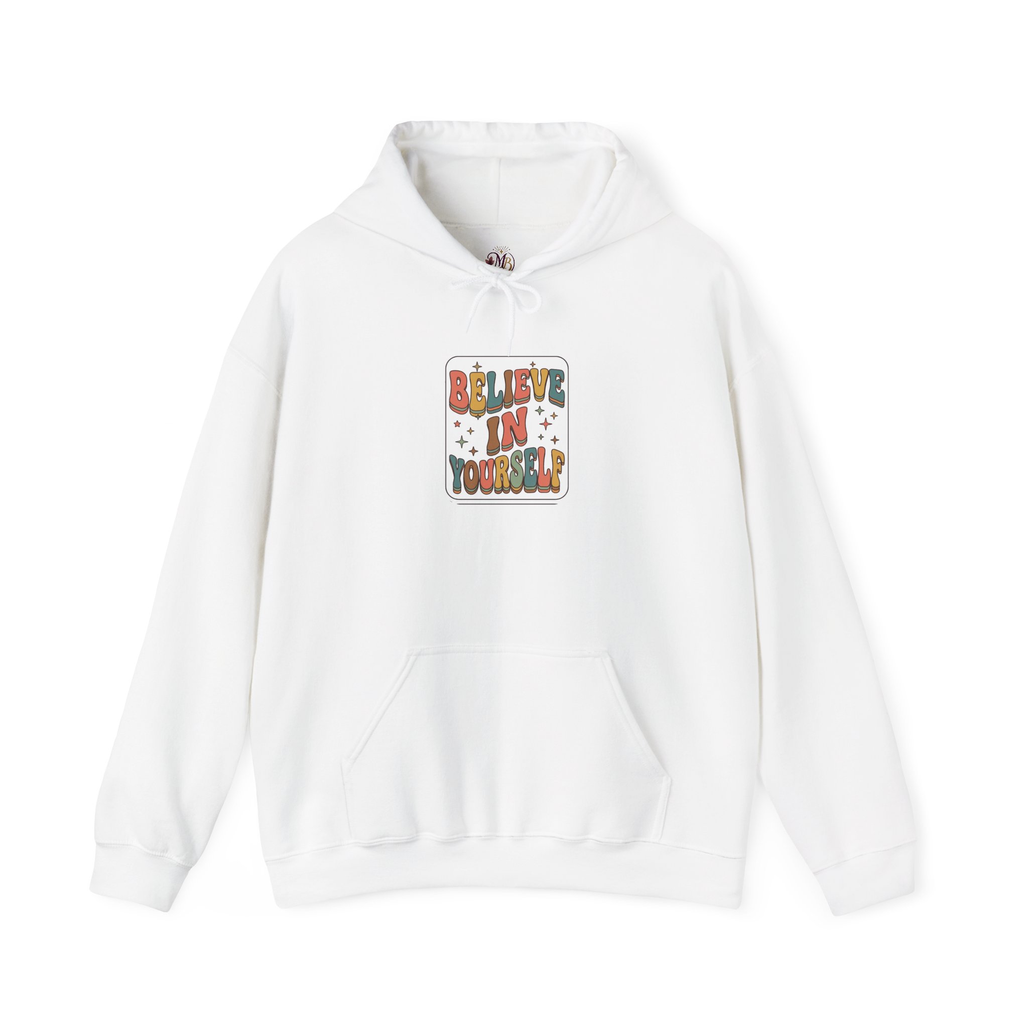 Believe in Yourself Typography Hoodie | Retro Colorful Positive Message