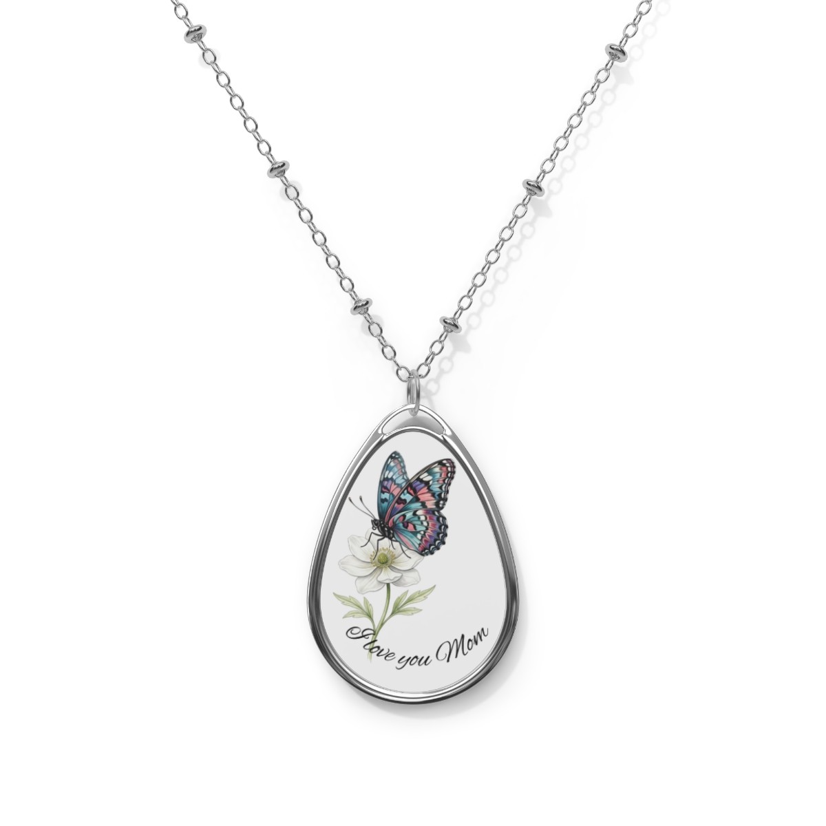 Butterfly memorial pendant on a chain