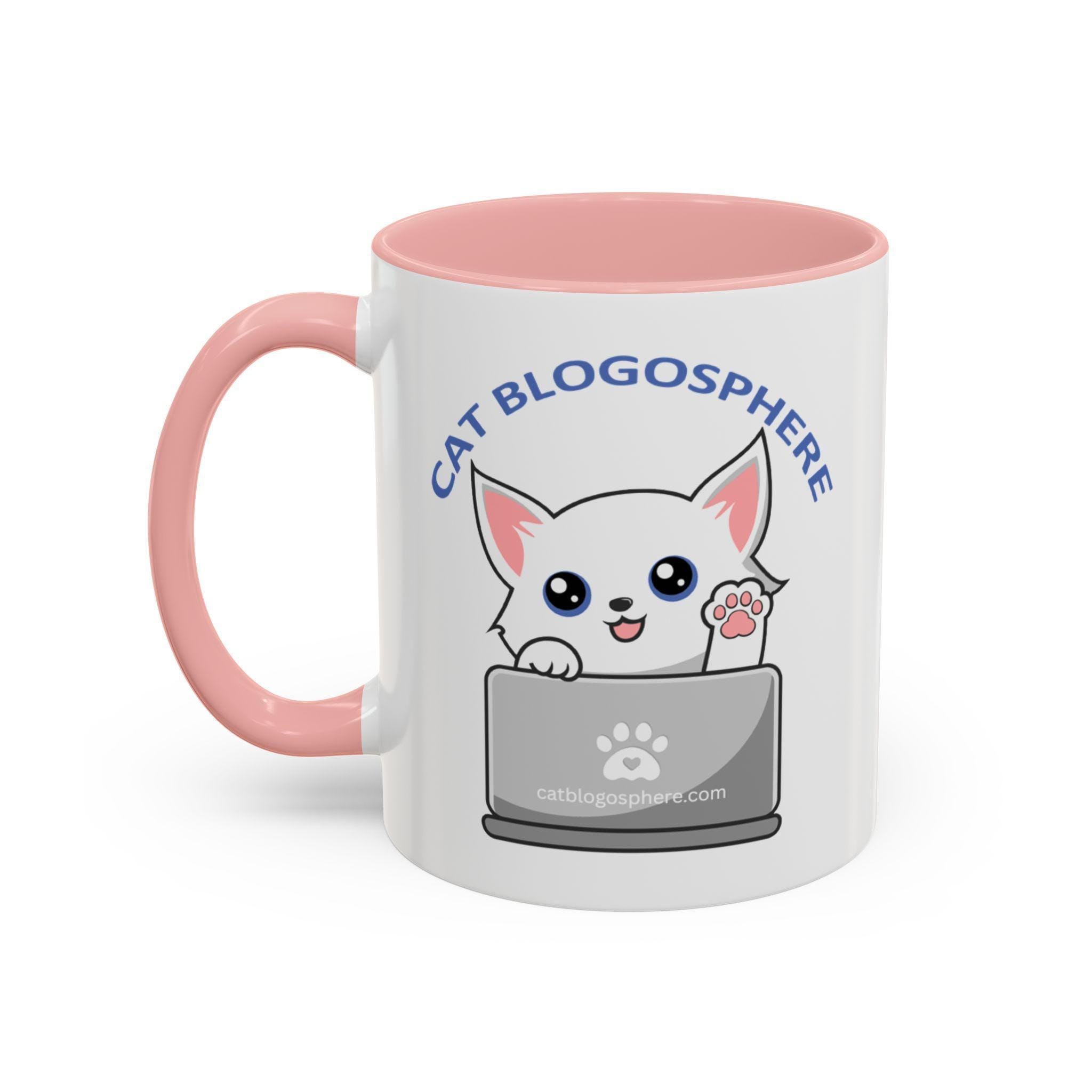 Cat Coffee Mug, 11oz Blogosphere Design With Black Handle, image 3