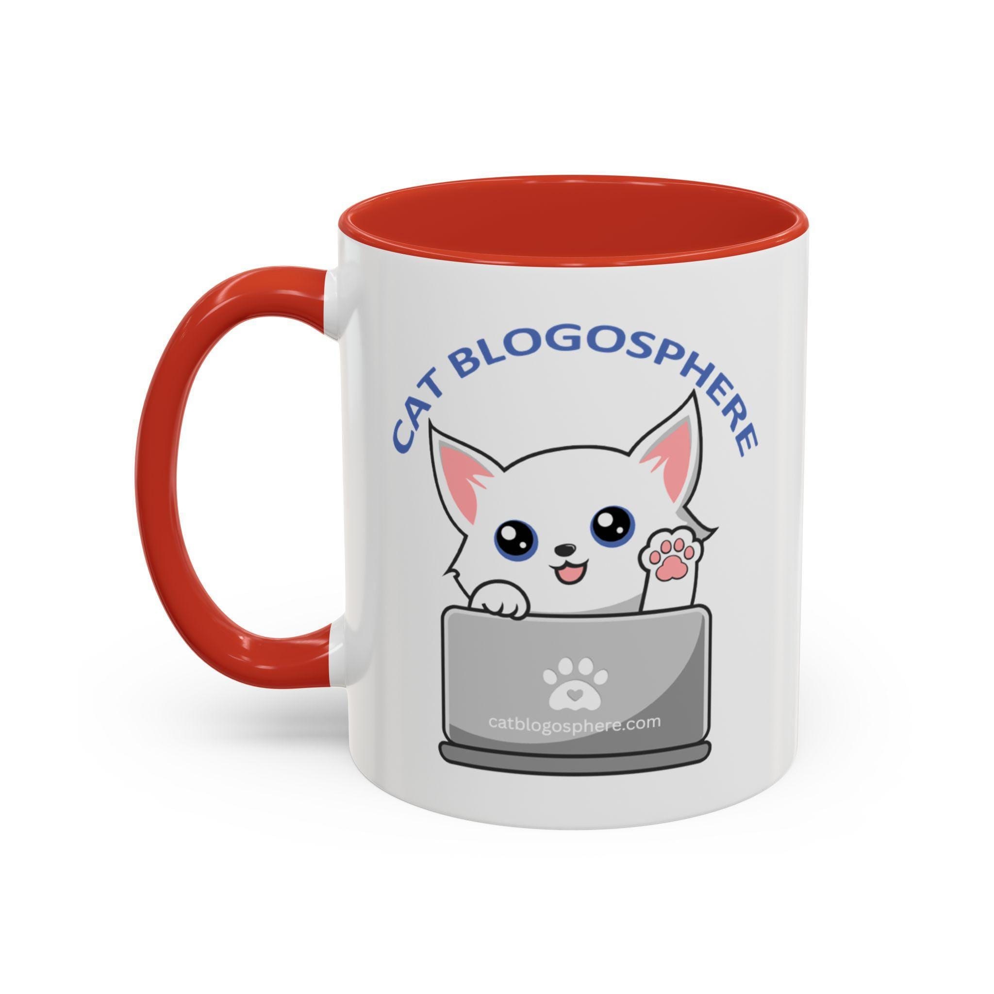 Cat Coffee Mug, 11oz Blogosphere Design With Black Handle, image 4