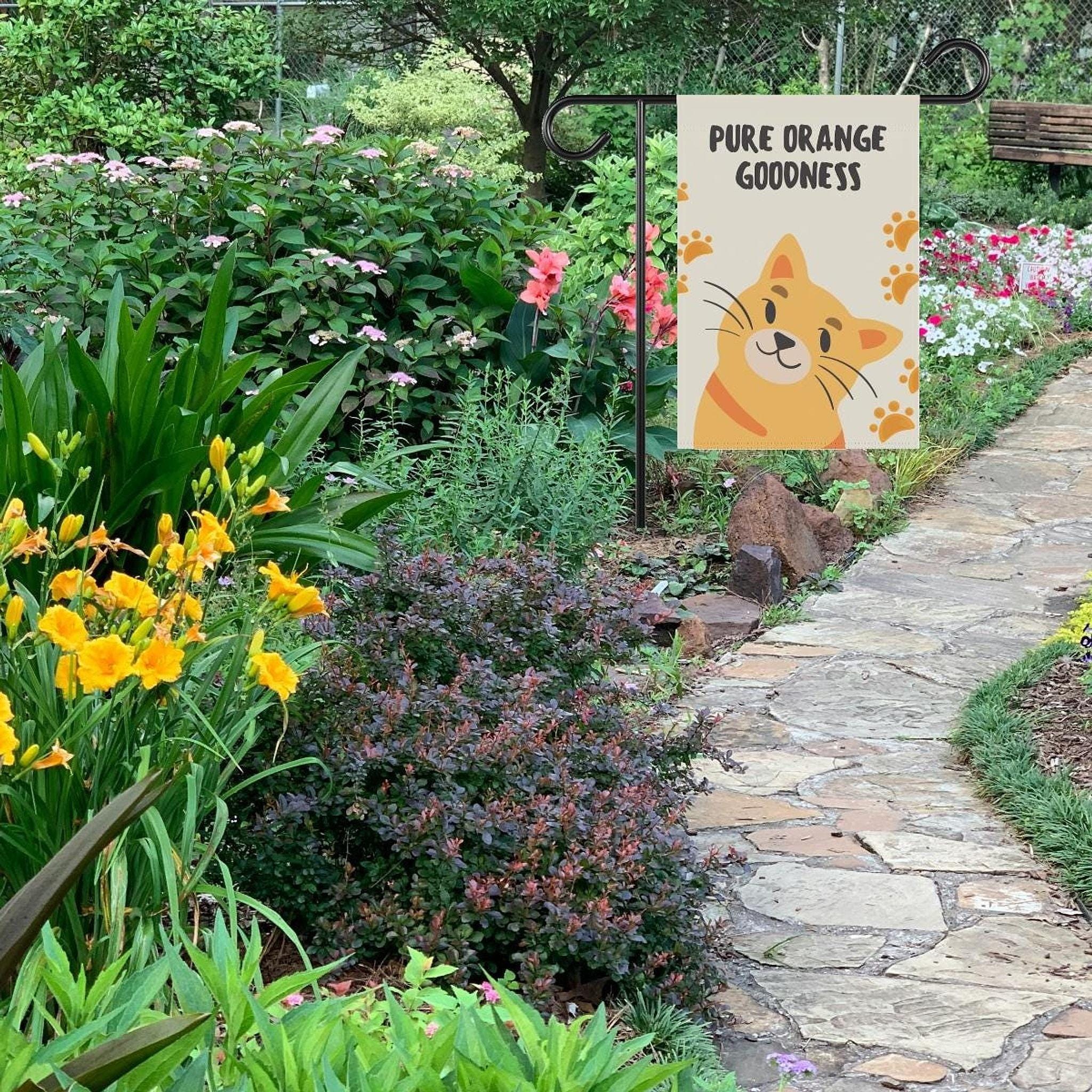 Orange Cat Banner, Double-Sided Poly Poplin Garden Decor