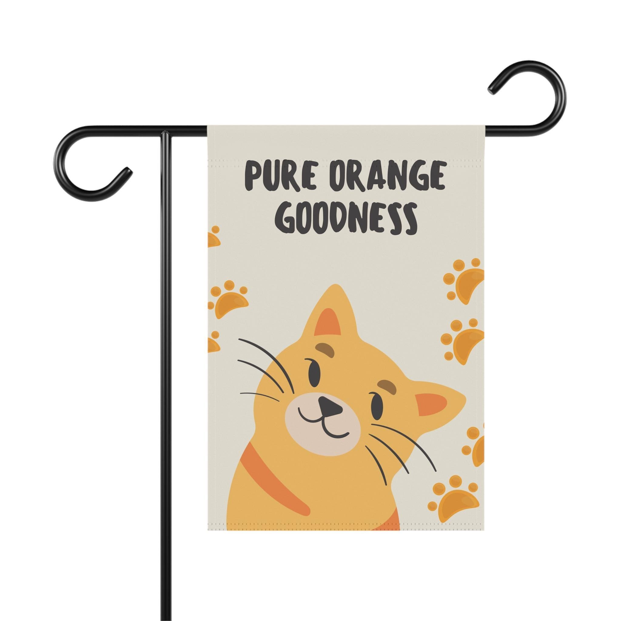Orange Cat Banner, Double-Sided Poly Poplin Garden Decor, image 2