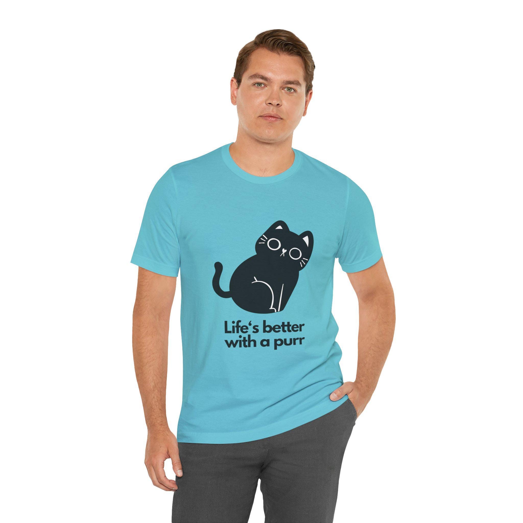 Life Is Better With a Purr T-Shirt for Cat Lovers, Unisex Airlume Cotton, image 8