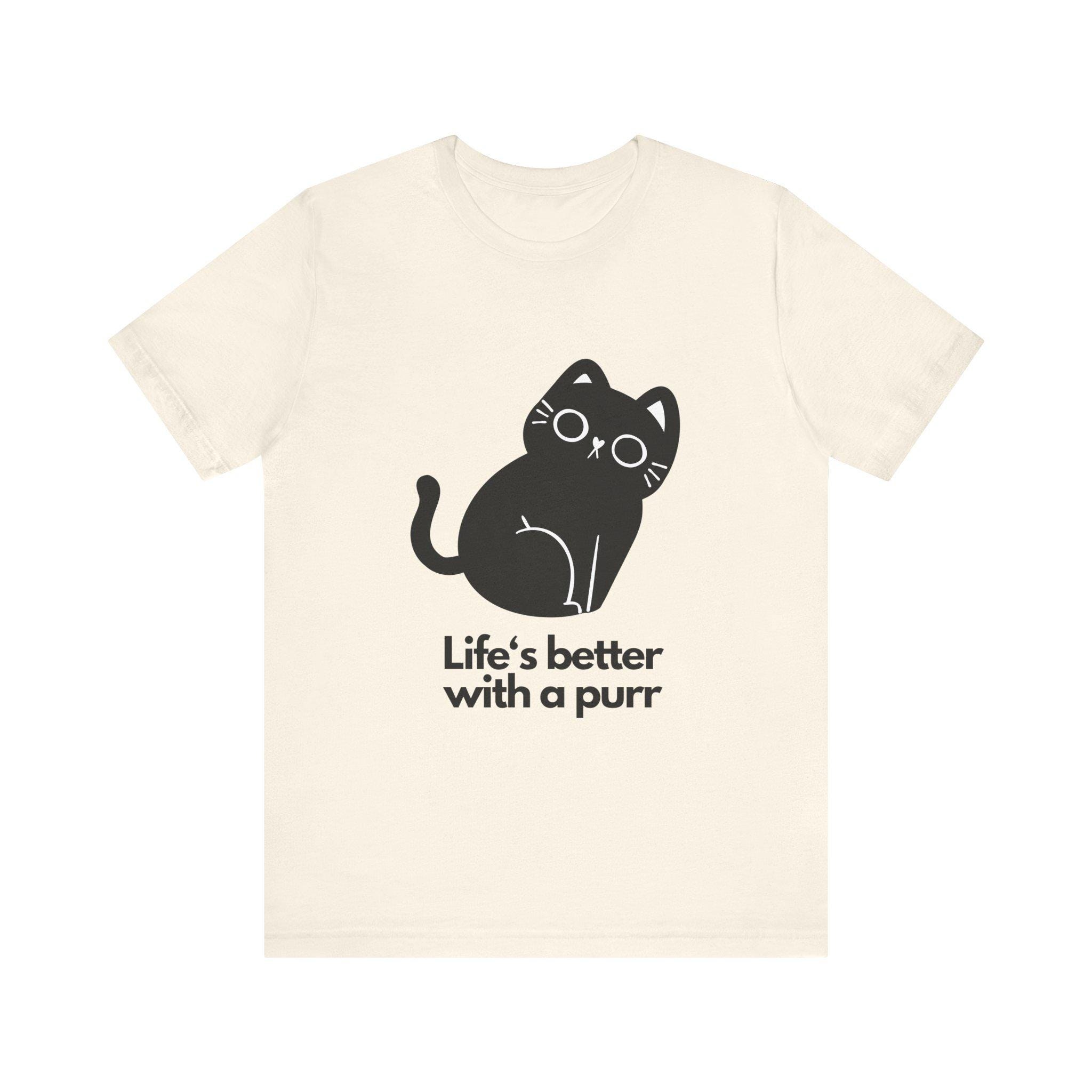 Life Is Better With a Purr T-Shirt for Cat Lovers, Unisex Airlume Cotton, image 2