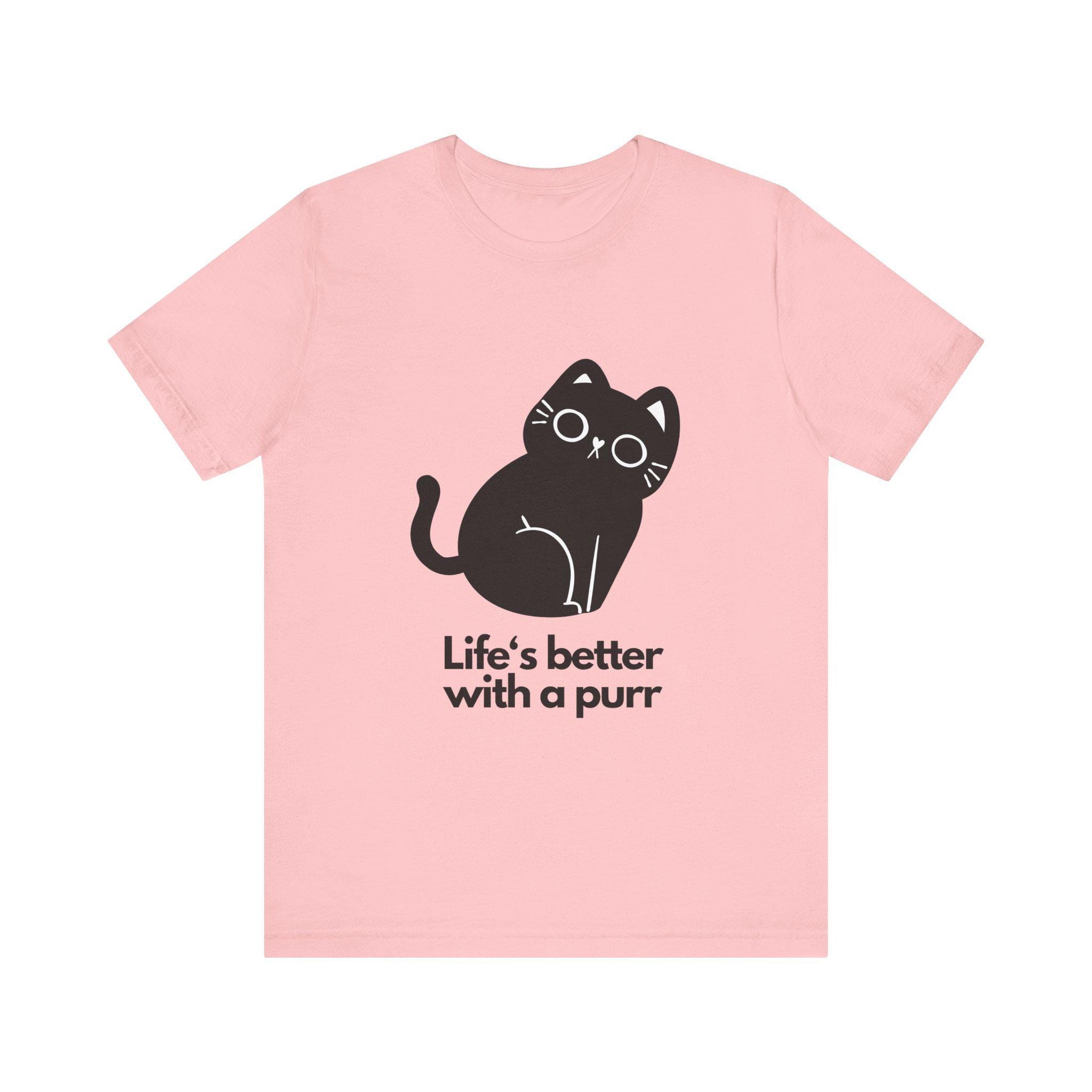 Life Is Better With a Purr T-Shirt for Cat Lovers, Unisex Airlume Cotton, image 3
