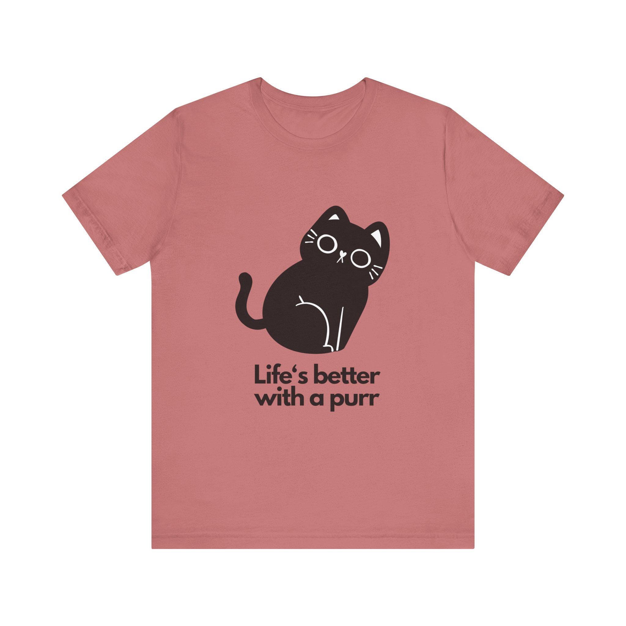 Life Is Better With a Purr T-Shirt for Cat Lovers, Unisex Airlume Cotton, image 4