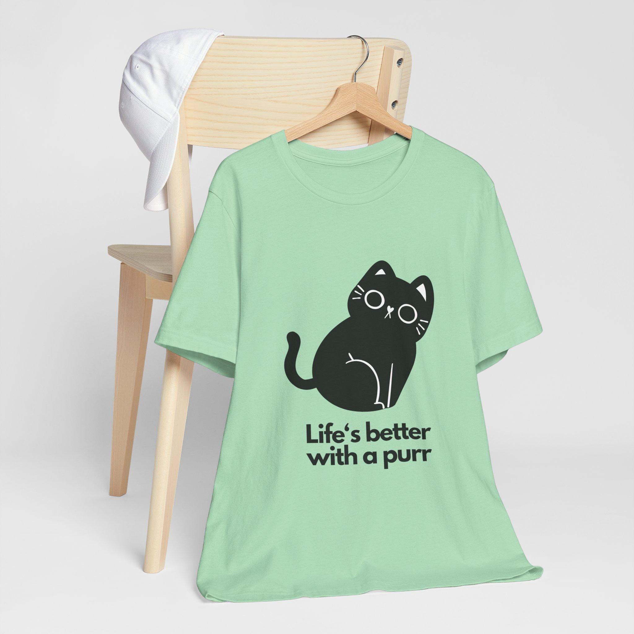 Life Is Better With a Purr T-Shirt for Cat Lovers, Unisex Airlume Cotton, image 6