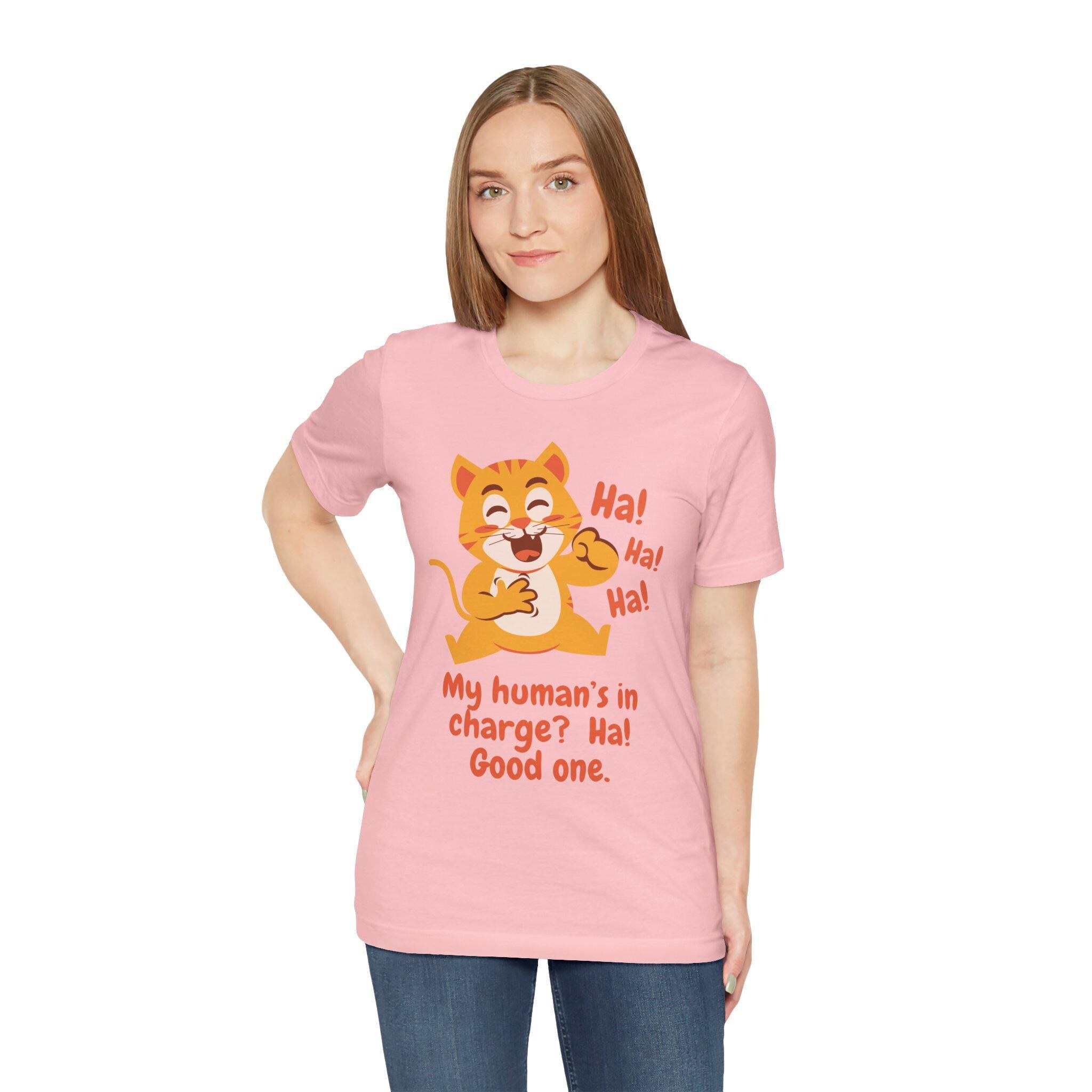 Cat in Charge T-Shirt: Funny Feline Lover Gift, Airlume Cotton, image 7