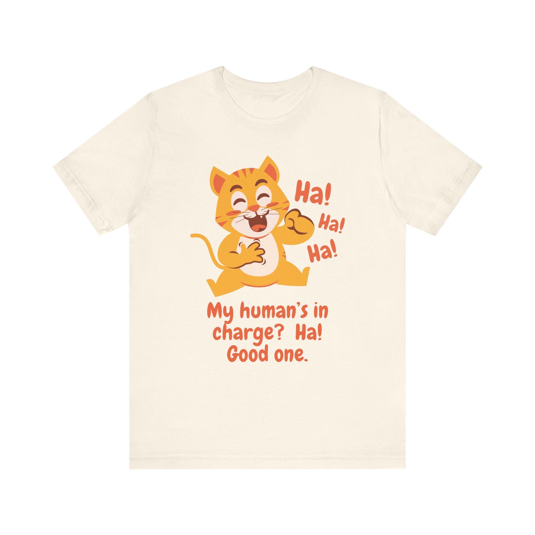 Cat in Charge T-Shirt: Funny Feline Lover Gift, Airlume Cotton, image 2