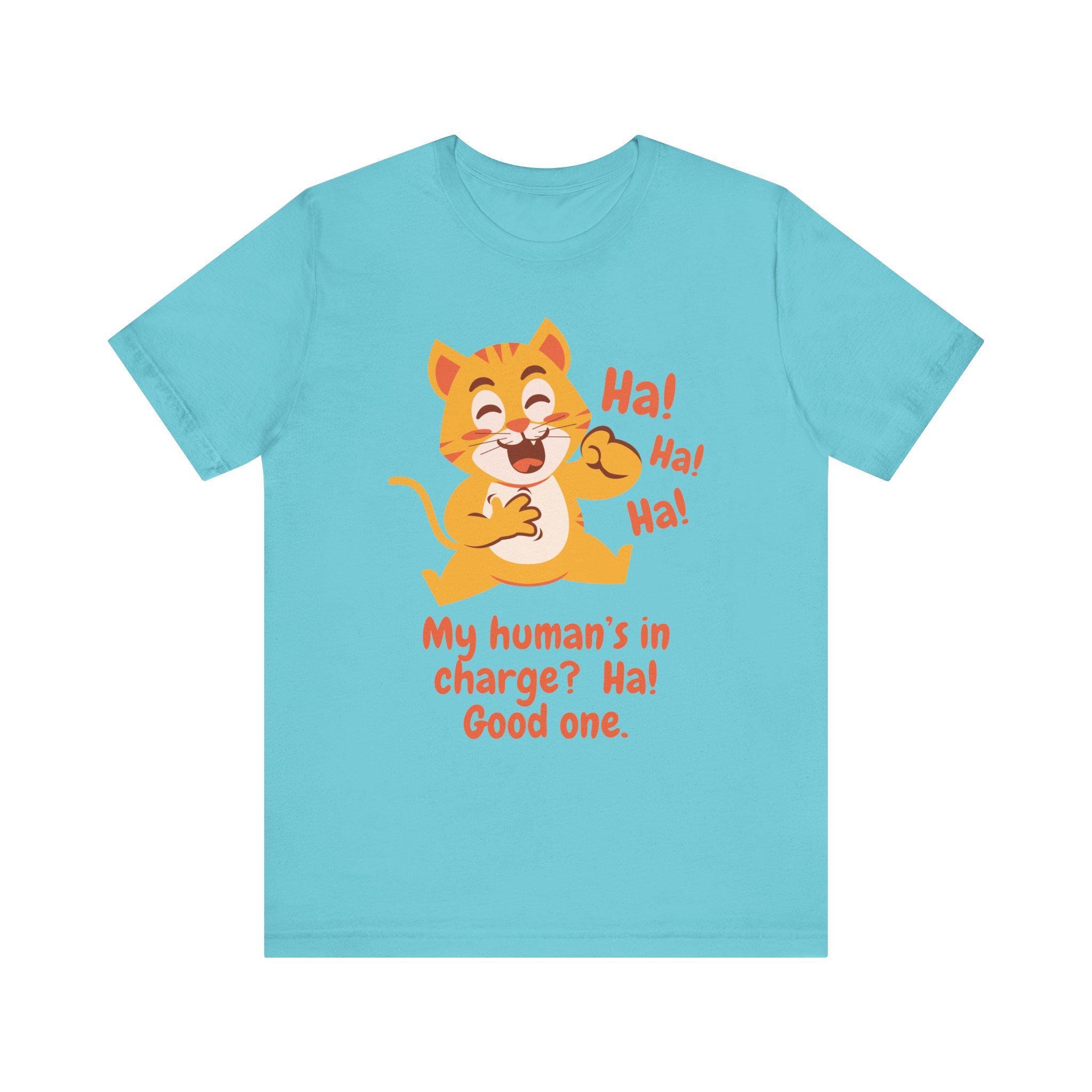Cat in Charge T-Shirt: Funny Feline Lover Gift, Airlume Cotton, image 4
