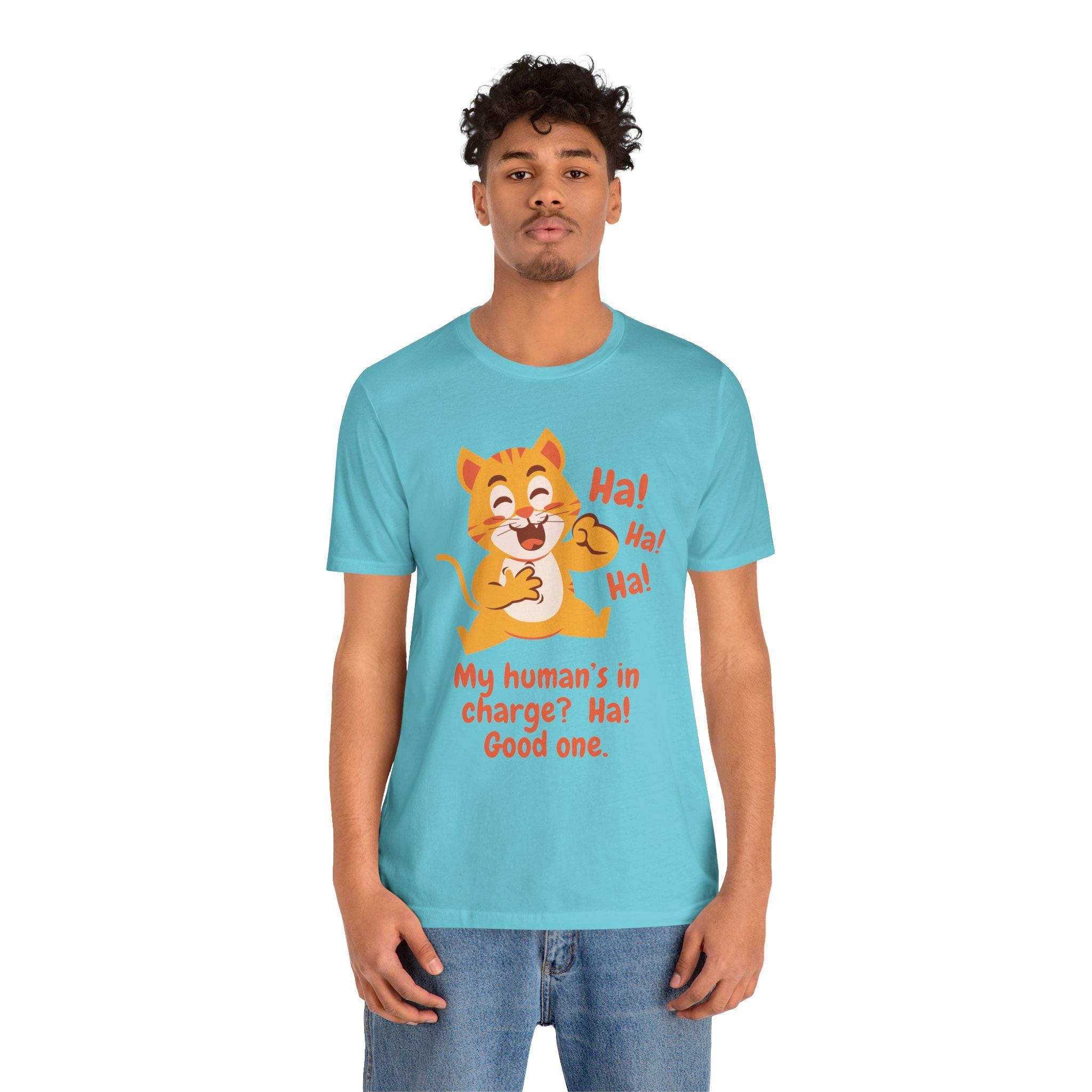 Cat in Charge T-Shirt: Funny Feline Lover Gift, Airlume Cotton, image 6