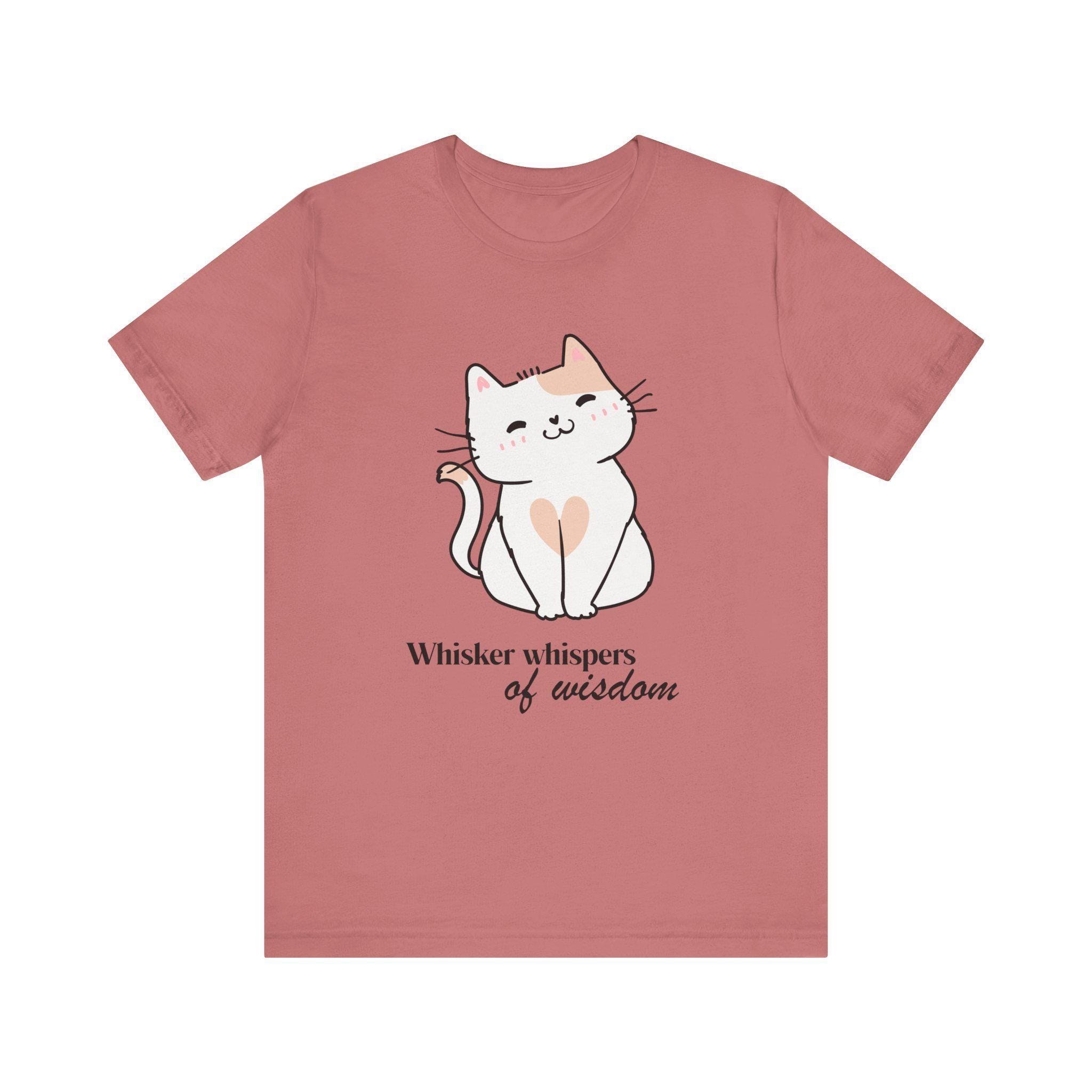 Whiskers Wisdom Funny Cat Tee, 100% Airlume Combed Cotton Short Sleeve Design, image 2