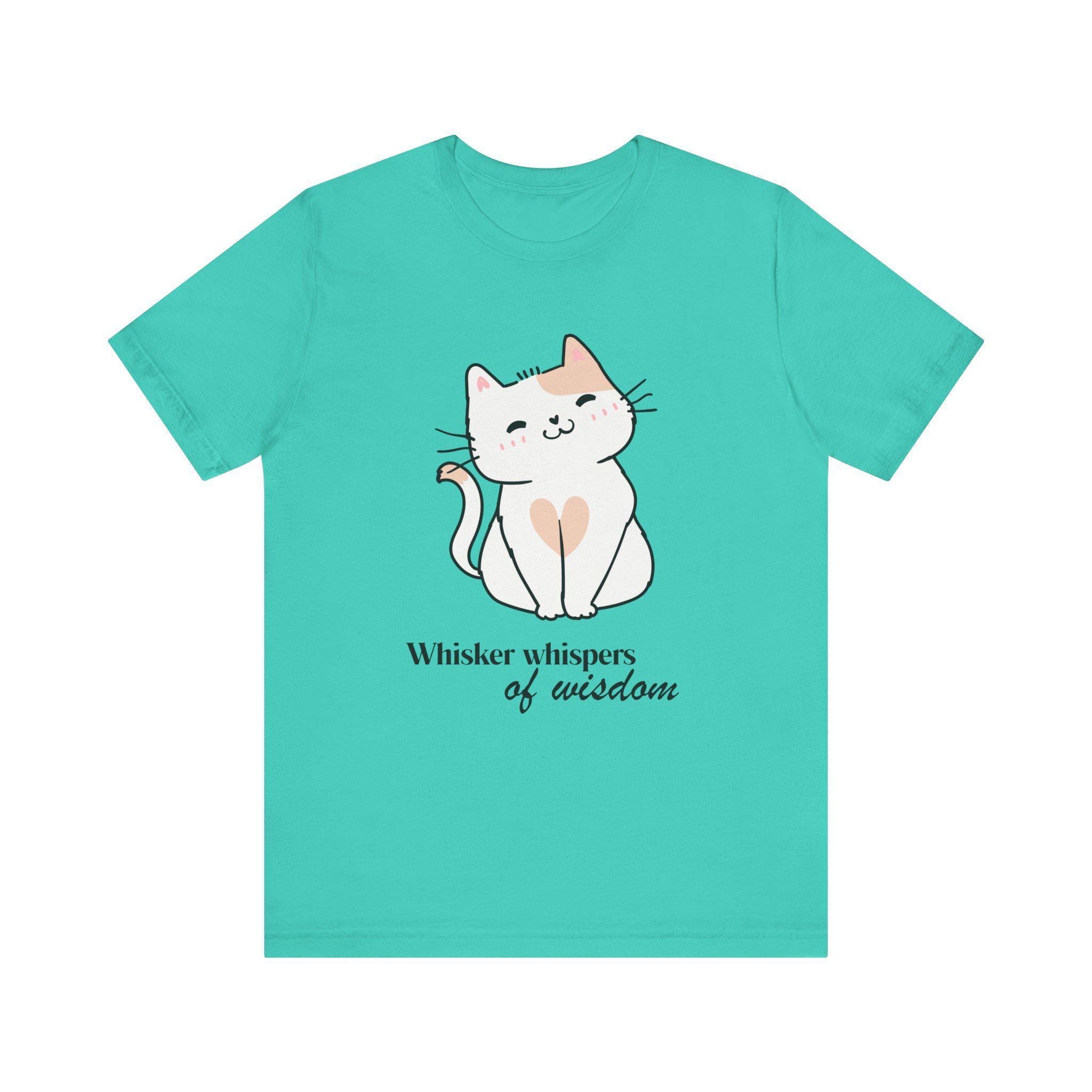 Whiskers Wisdom Funny Cat Tee, 100% Airlume Combed Cotton Short Sleeve Design, image 3