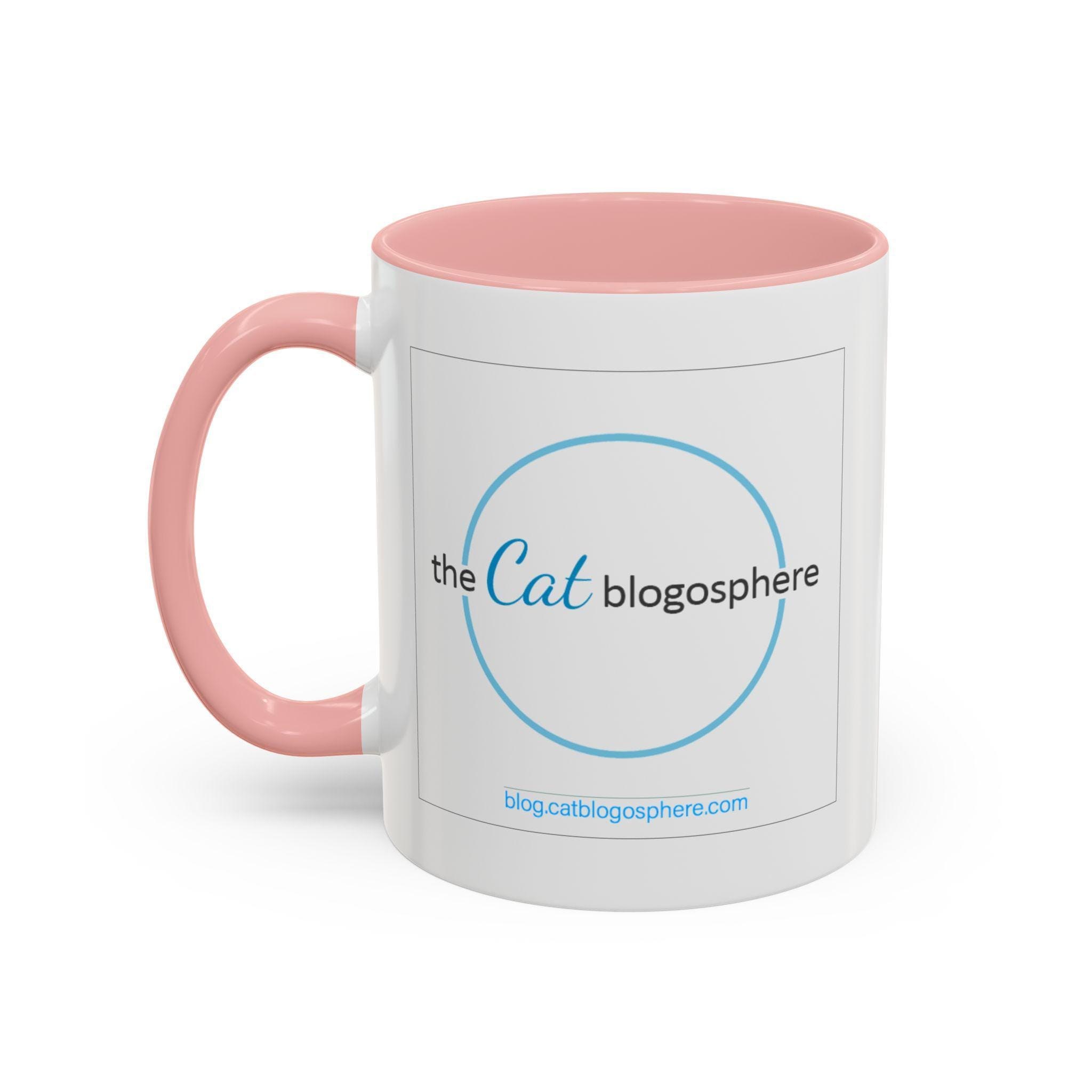 Logo Mug, 11oz Ceramic Coffee Mug with Pink or Blue Accents, image 2