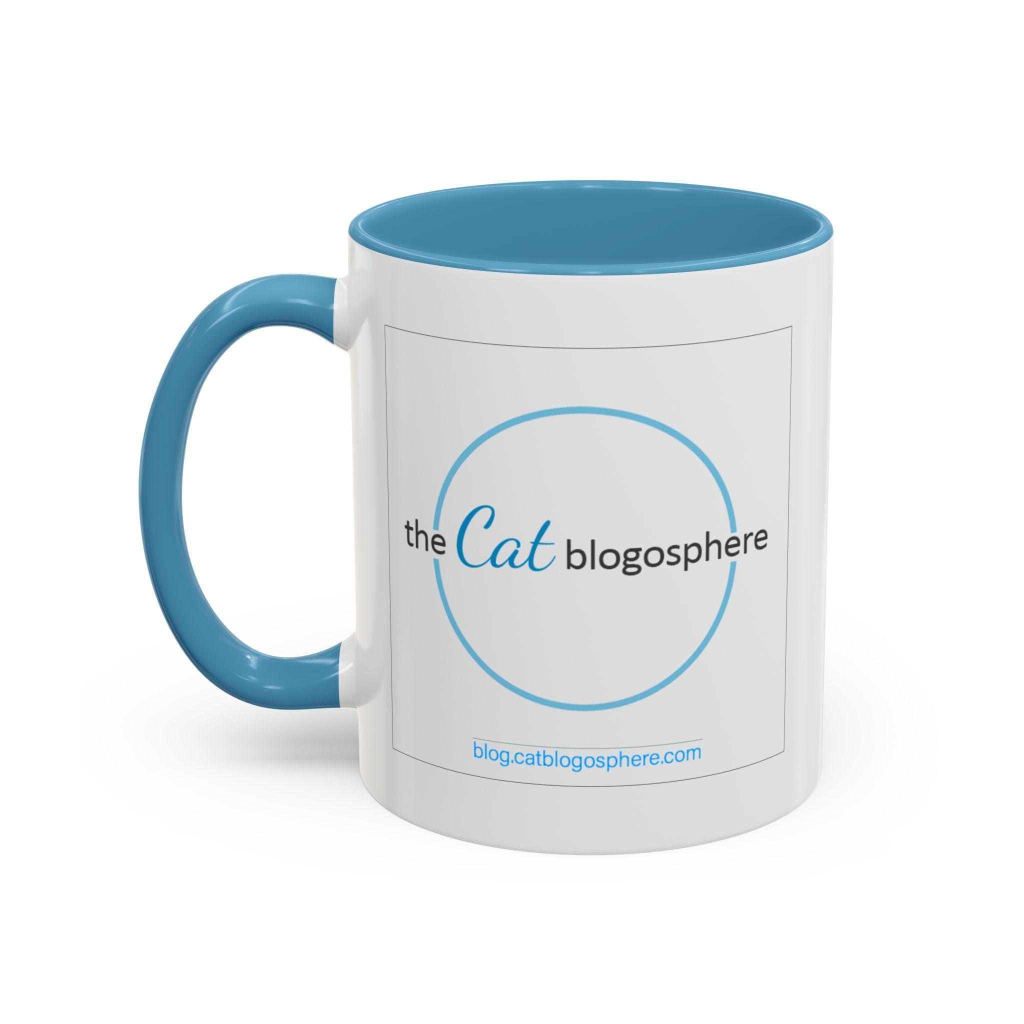 Logo Mug, 11oz Ceramic Coffee Mug with Pink or Blue Accents, image 5