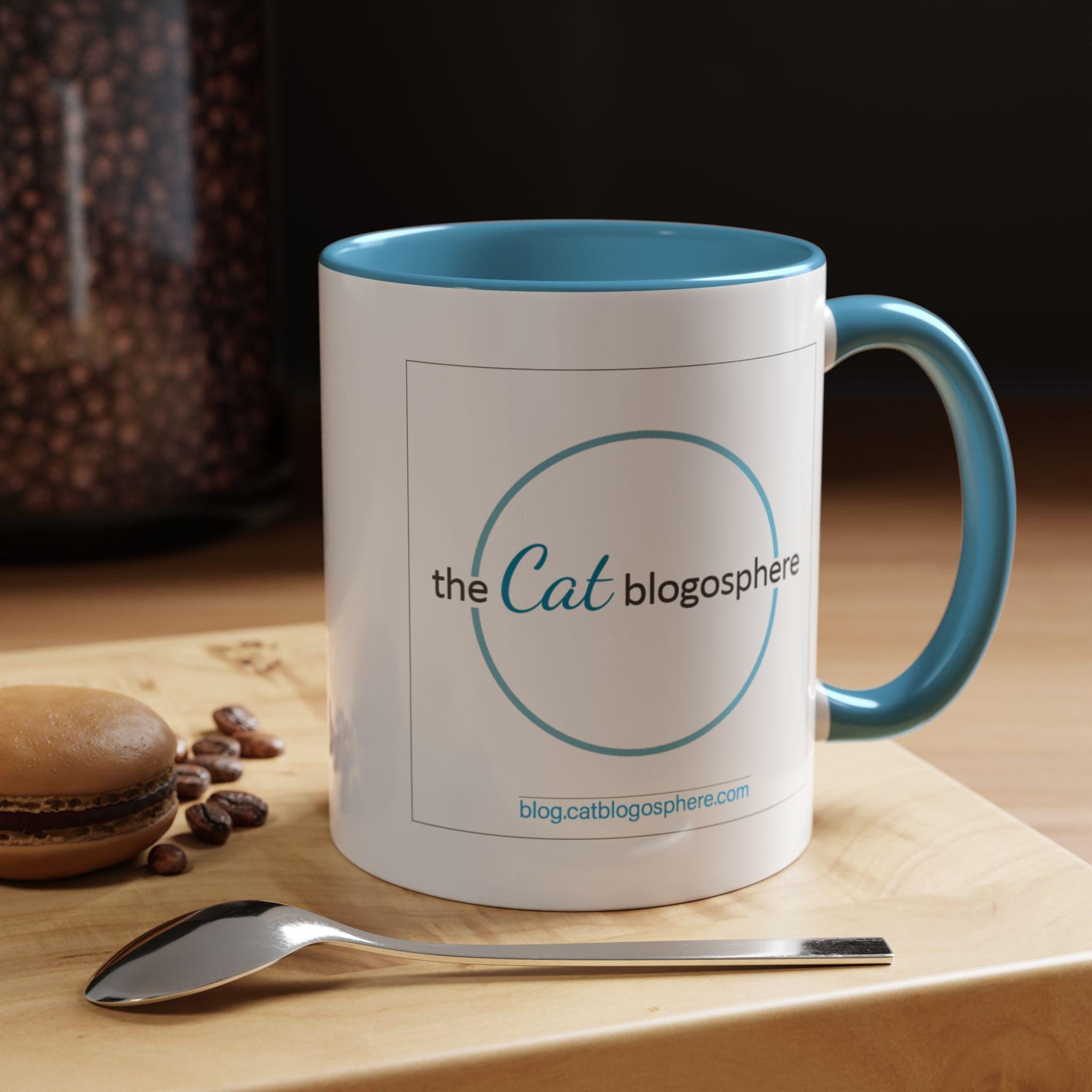 Logo Mug, 11oz Ceramic Coffee Mug with Pink or Blue Accents, image 7