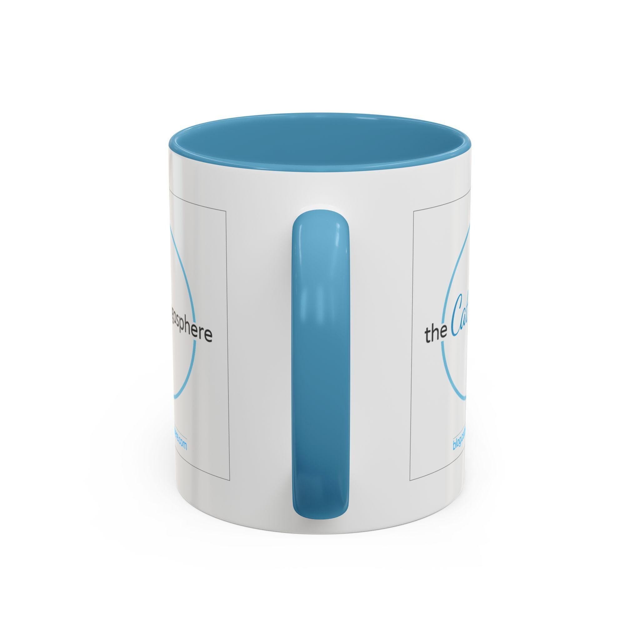 Logo Mug, 11oz Ceramic Coffee Mug with Pink or Blue Accents, image 9