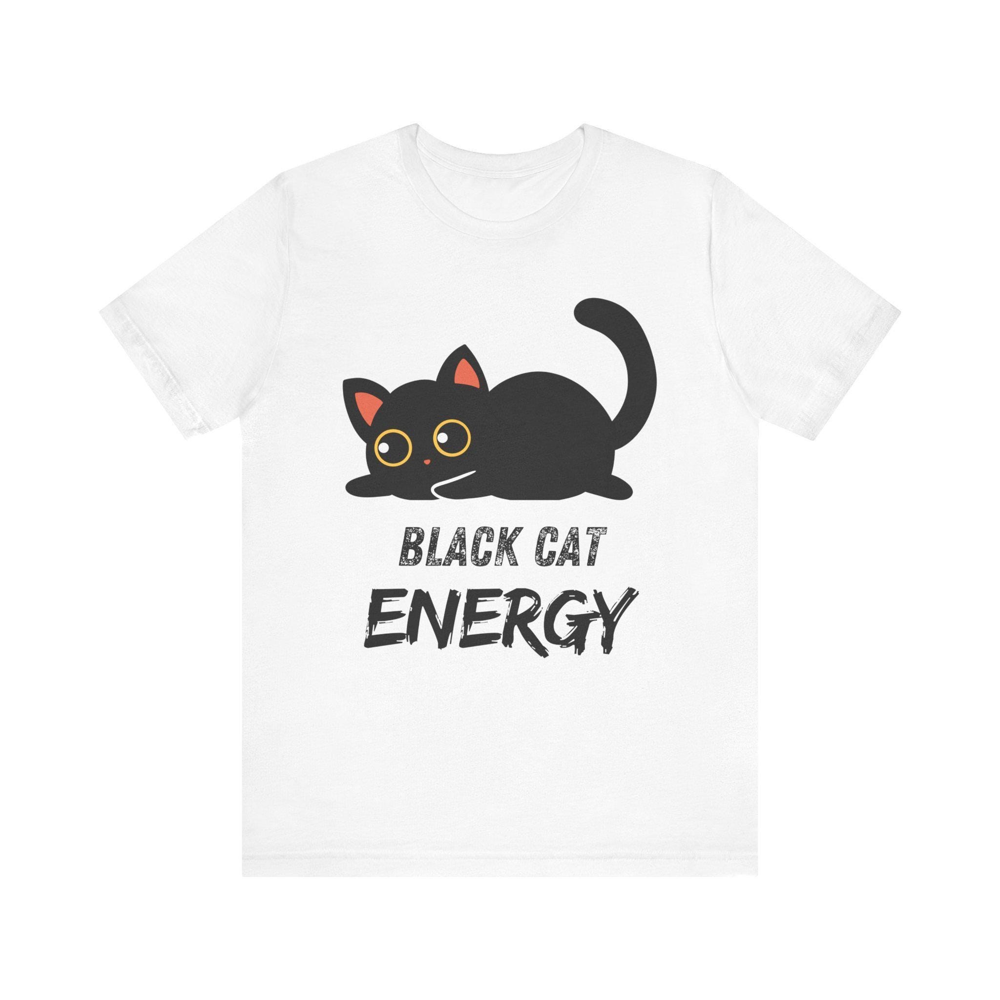 Cat Energy T-Shirt, Black Cat Graphic Tee in 100% Cotton, image 2