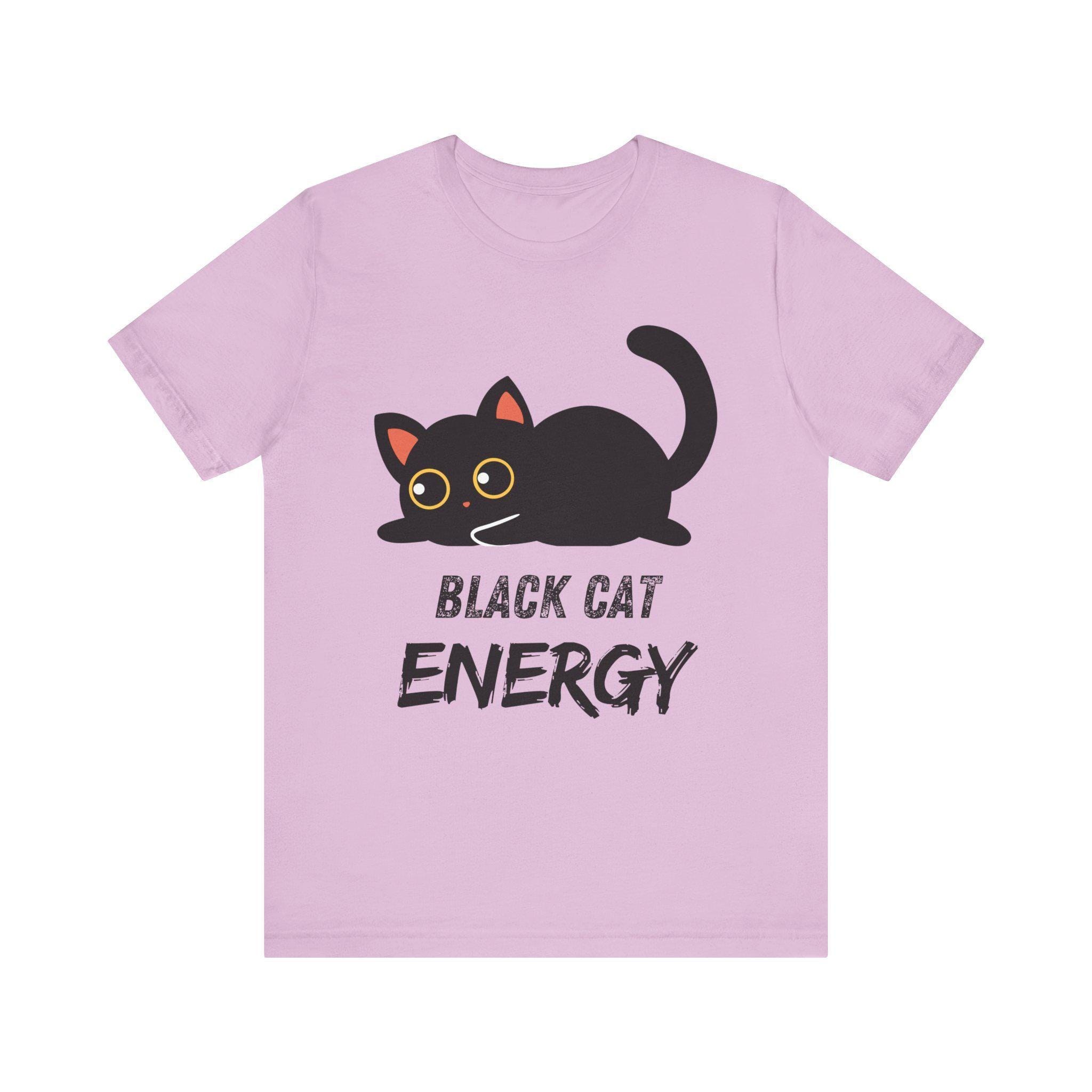 Cat Energy T-Shirt, Black Cat Graphic Tee in 100% Cotton, image 3