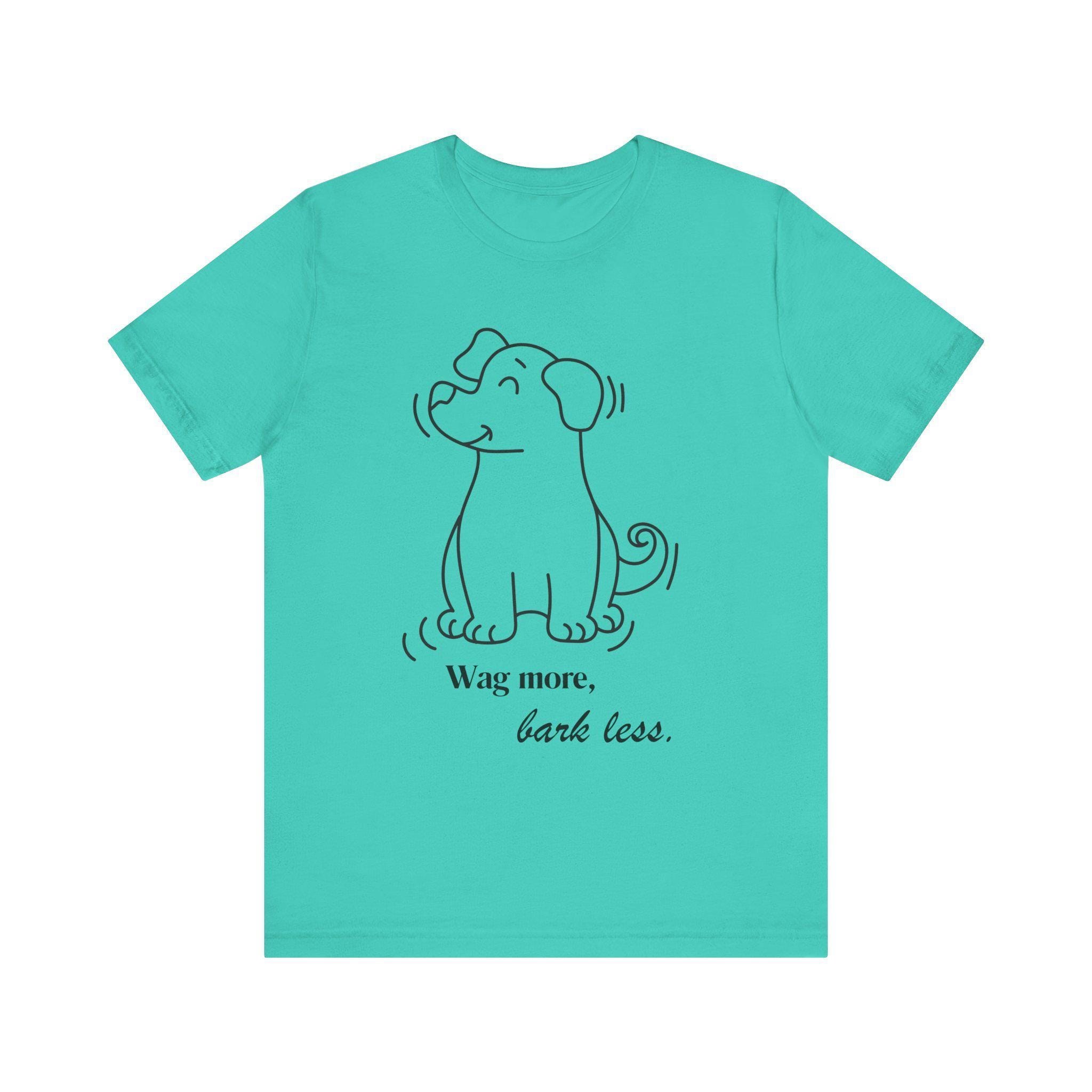 Dog Lover Tee, 100% Cotton Unisex Jersey Shirt with Wag More Slogan, image 3