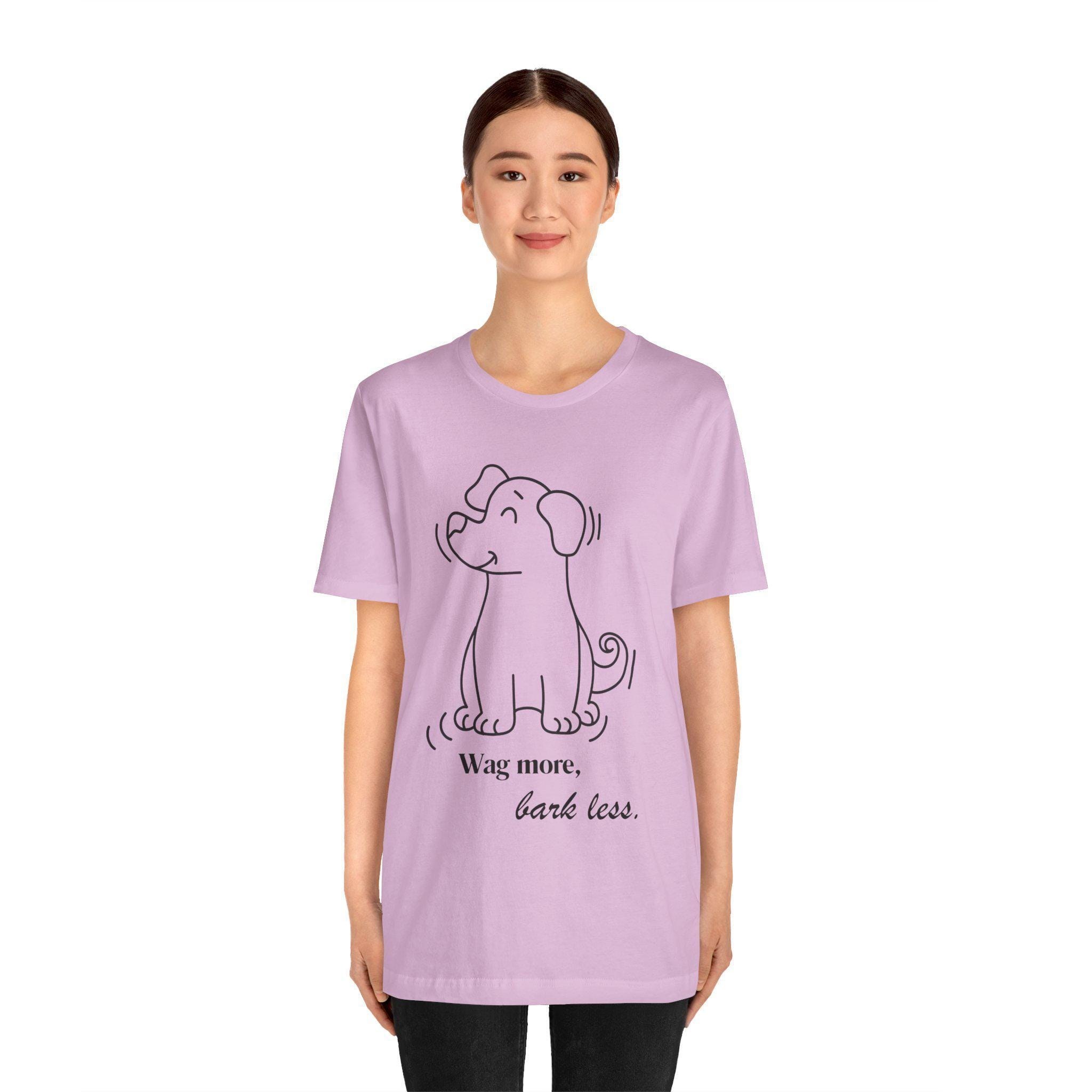 Dog Lover Tee, 100% Cotton Unisex Jersey Shirt with Wag More Slogan, image 5