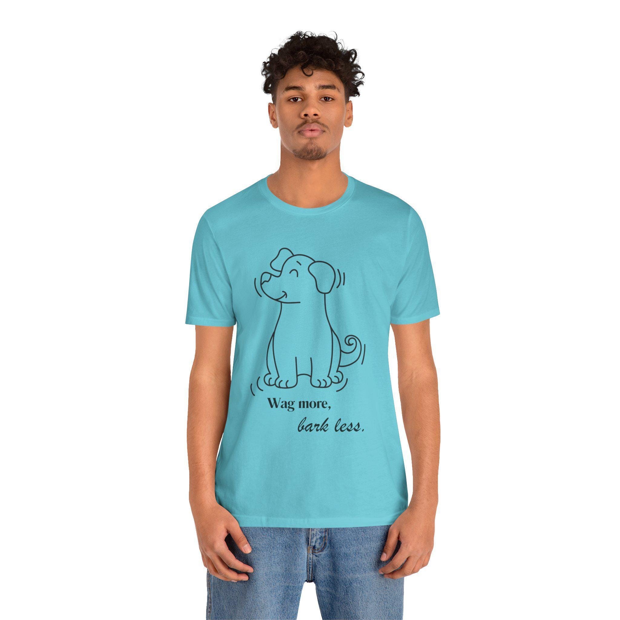 Dog Lover Tee, 100% Cotton Unisex Jersey Shirt with Wag More Slogan, image 6