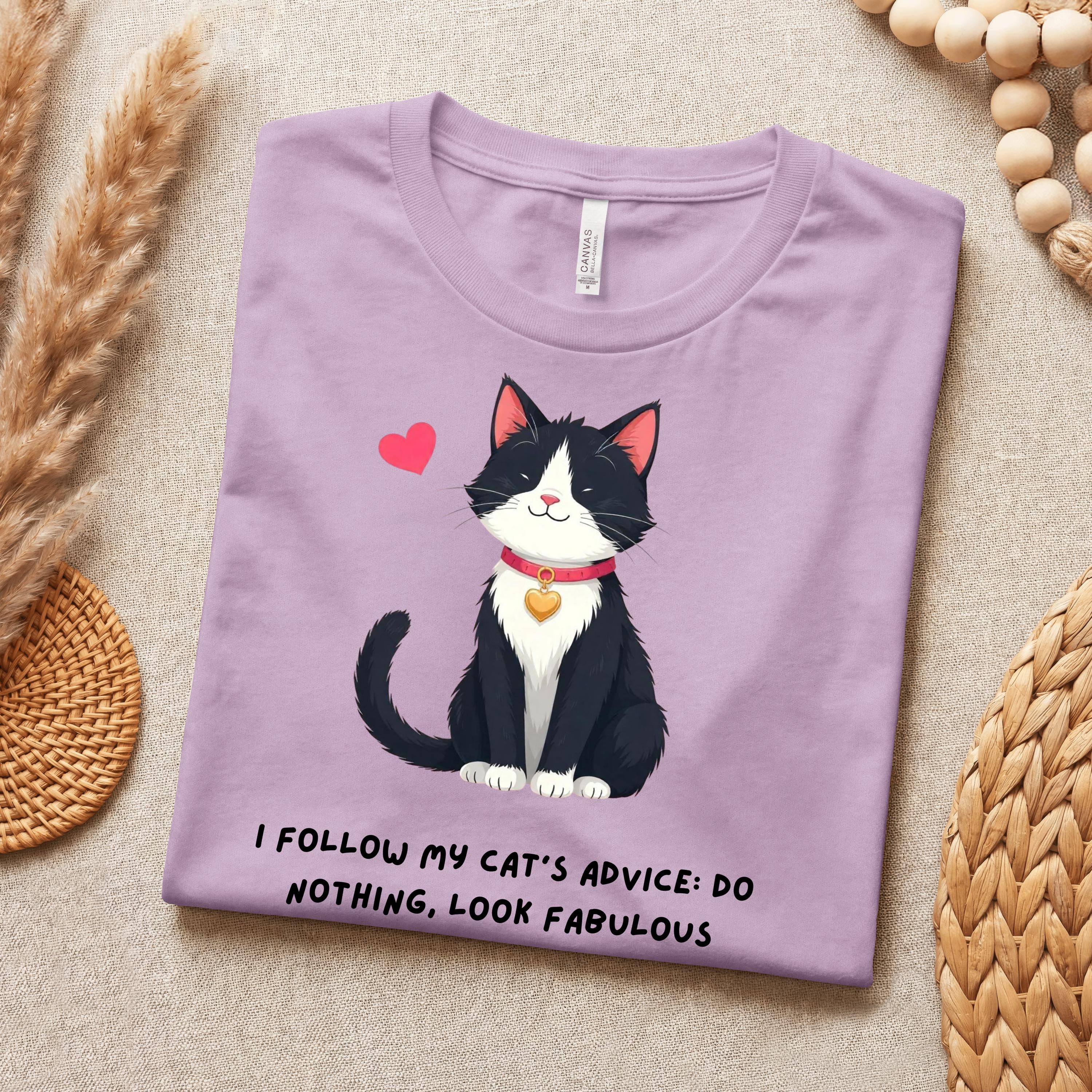 I Follow My Cat's Advice T-Shirt: Fun Cat Mom Tee