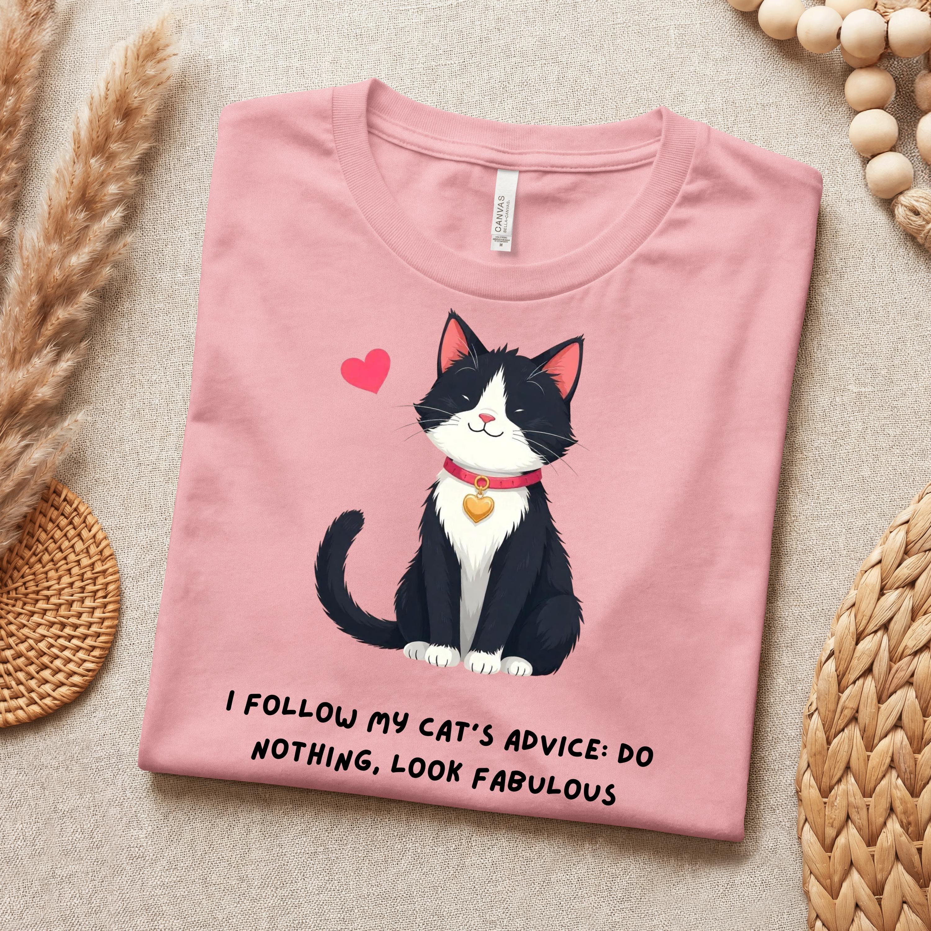 I Follow My Cat's Advice T-Shirt: Fun Cat Mom Tee, image 2