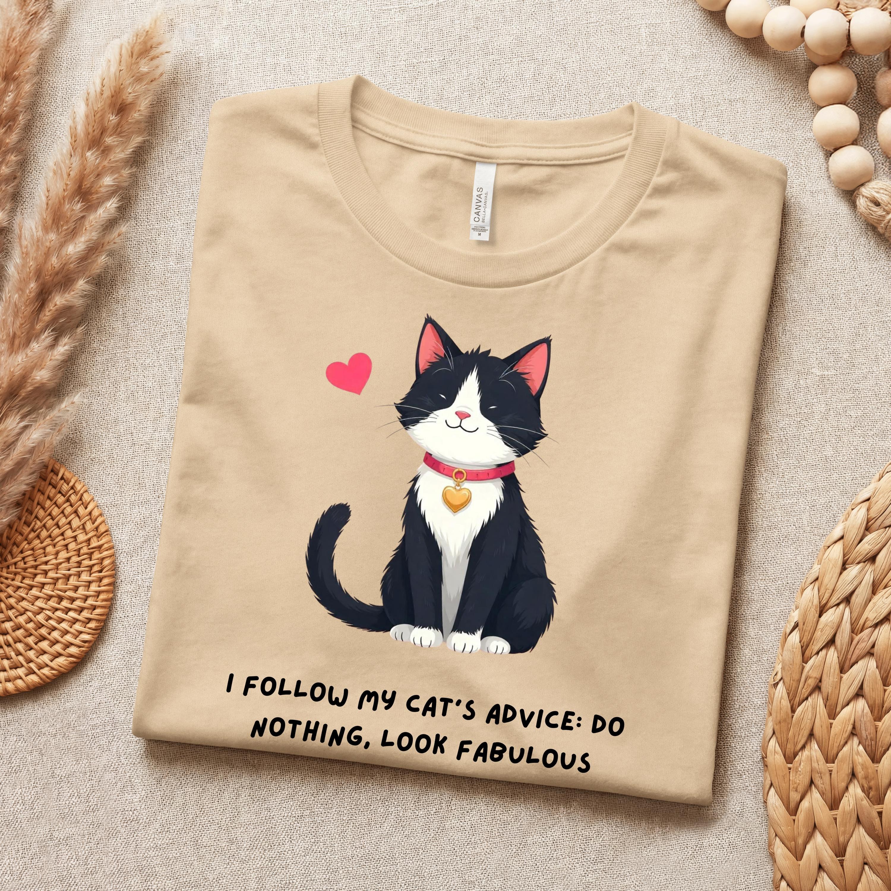 I Follow My Cat's Advice T-Shirt: Fun Cat Mom Tee, image 3