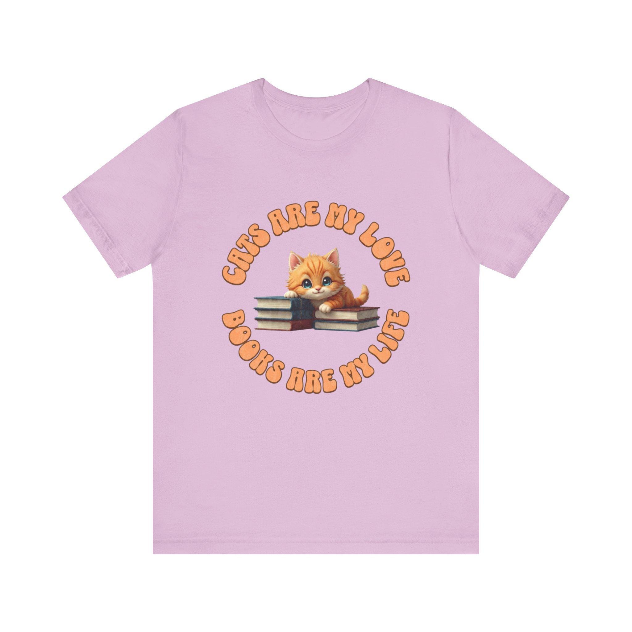 Cat & Books T-Shirt: Bookworm Reader Pet Cotton Tee, image 5