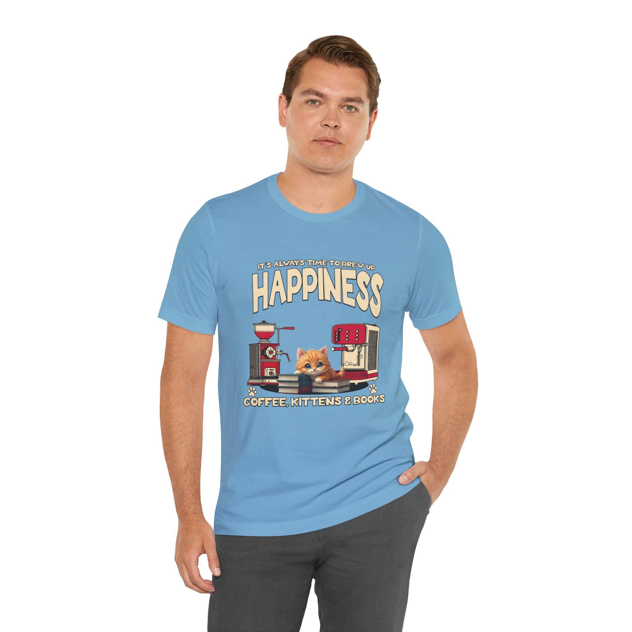 Cat Lover Coffee T-Shirt: Kittens, Books, Comfort Wear, image 10