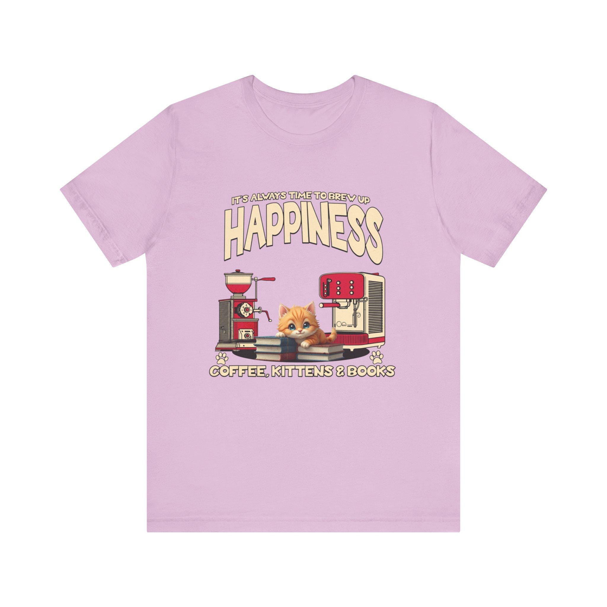 Cat Lover Coffee T-Shirt: Kittens, Books, Comfort Wear, image 3